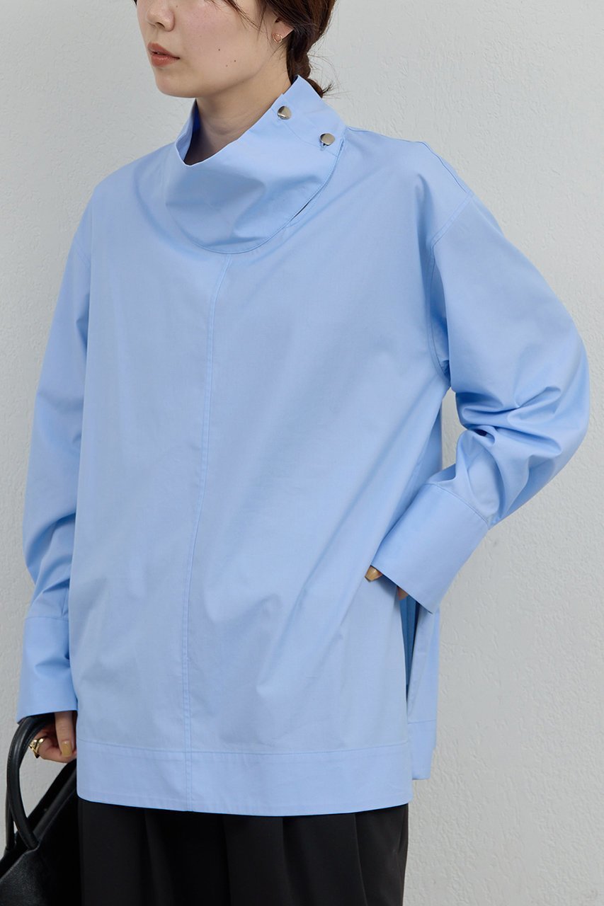 【ガリャルダガランテ/GALLARDAGALANTE】のハイネックコットンシャツ 人気、トレンドファッション・服の通販 founy(ファニー) 　ファッション　Fashion　レディースファッション　Fashion for Women　トップス・カットソー　Cut & Sew Tops　シャツ・ブラウス・オフィスカジュアル　Elegant Blouses & Button-Ups　2026年　2026　おすすめ　Recommended / Our Picks　サイドジップ　Side Zip, Side Zipper　スリーブ　Sleeve, Long Sleeve / Short Sleeve　ダウン　Down, Puffer　デニム　Denim, Jeans Material　ハイネック　High Neck, Mock Neck　ロング　Long, Long-Length　ワイド　Wide, Wide Fit　夏　Summer　春　Spring　S/S・春夏　SS, Spring/Summer, Warm Season　other-6|ID: prp329100004817017 ipo3291000000034990040