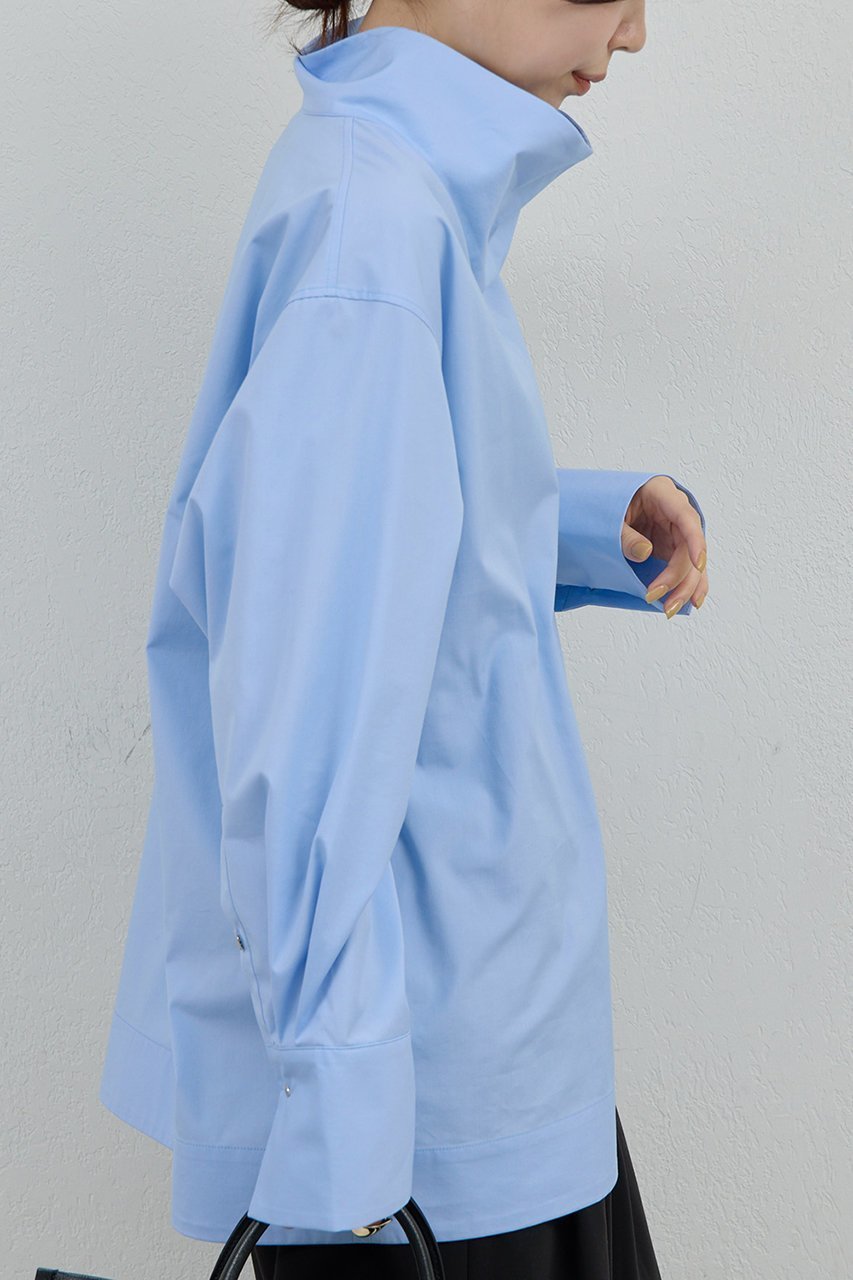 【ガリャルダガランテ/GALLARDAGALANTE】のハイネックコットンシャツ 人気、トレンドファッション・服の通販 founy(ファニー) 　ファッション　Fashion　レディースファッション　Fashion for Women　トップス・カットソー　Cut & Sew Tops　シャツ・ブラウス・オフィスカジュアル　Elegant Blouses & Button-Ups　2026年　2026　おすすめ　Recommended / Our Picks　サイドジップ　Side Zip, Side Zipper　スリーブ　Sleeve, Long Sleeve / Short Sleeve　ダウン　Down, Puffer　デニム　Denim, Jeans Material　ハイネック　High Neck, Mock Neck　ロング　Long, Long-Length　ワイド　Wide, Wide Fit　夏　Summer　春　Spring　S/S・春夏　SS, Spring/Summer, Warm Season　other-7|ID: prp329100004817017 ipo3291000000034990041