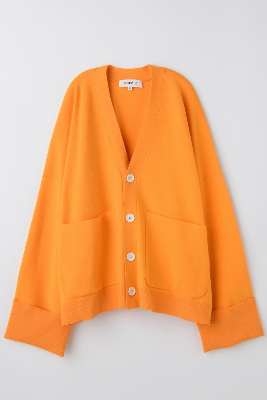 【エンフォルド/ENFOLD】の【1/2 12:00販売開始】BOX WIDE-CARDIGAN インテリア・キッズ・メンズ・レディースファッション・服の通販 founy(ファニー) 　ファッション　Fashion　レディースファッション　Fashion for Women　トップス・カットソー　Cut & Sew Tops　ニット　Knit Tops & Sweaters　カーディガン・羽織り　Layered Style Cardigans　おすすめ　Recommended / Our Picks　カーディガン　Cardigan, Knitwear　ストレッチ　Stretch, Stretchy Fabric　バランス　Balance, Style Balance　フィット　Fit, Slim Fit　フォーマル　Formal, Dressy　ポケット　Pocket, Pocket Detail　ルーズ　Loose, Oversized　ワイド　Wide, Wide Fit　新作・新入荷　New Arrivals / New In　オレンジ|ID: prp329100004817043 ipo3291000000034991048