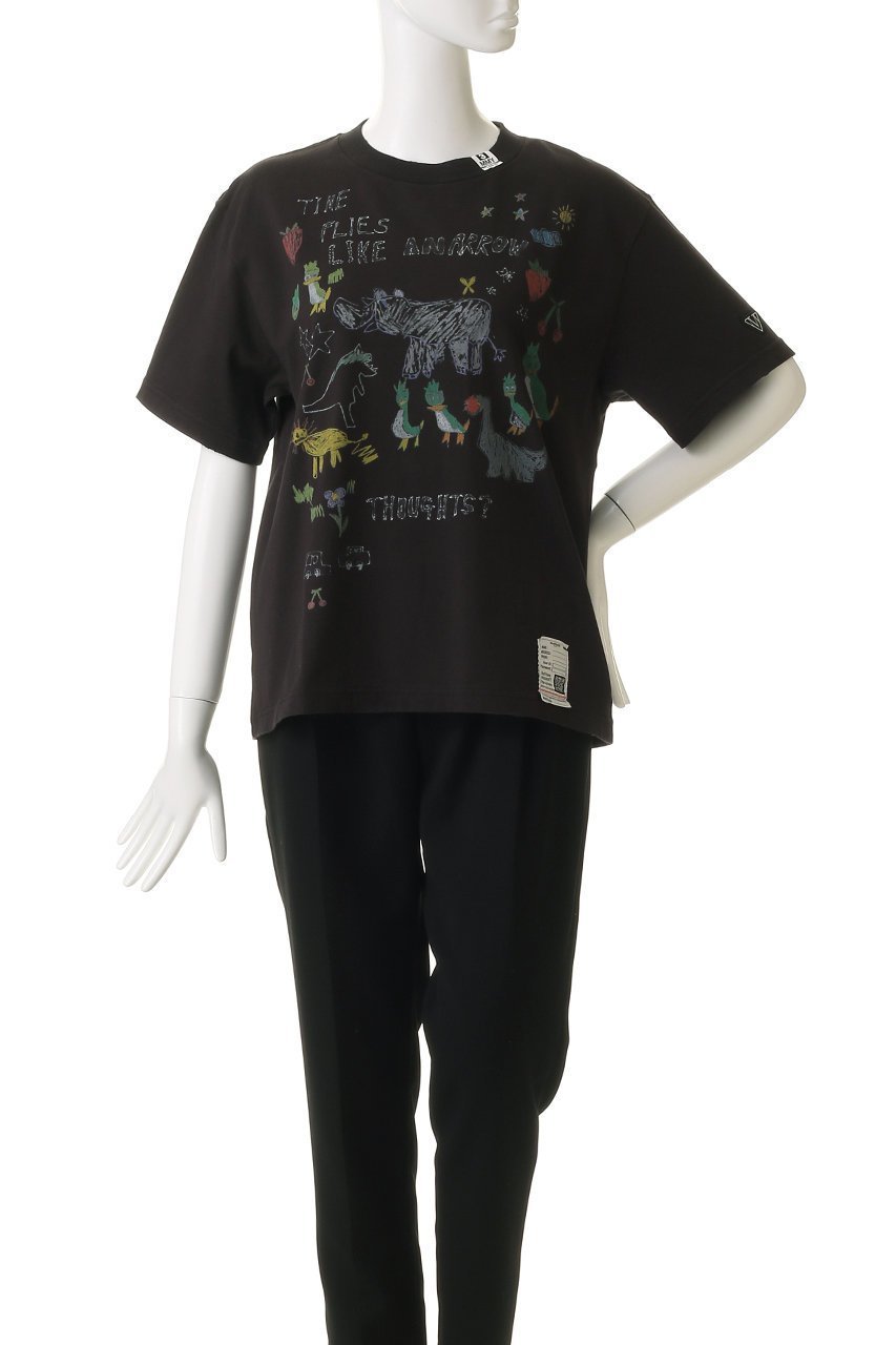 【メゾン ミハラヤスヒロ/Maison MIHARA YASUHIRO】の【Maison MIHARA YASUHIRO】KIDS DOODLE Tシャツ 人気、トレンドファッション・服の通販 founy(ファニー) 　ファッション　Fashion　レディースファッション　Fashion for Women　トップス・カットソー　Cut & Sew Tops　シャツ・ブラウス・オフィスカジュアル　Elegant Blouses & Button-Ups　ロングTシャツ・Tシャツ　Longline T-Shirts & Tees　カットソー・ベーシックTシャツ　Cut-and-Sewn Tops / Stretch Tees & Basics　2026年　2026　インナー　Innerwear　ショート　Short, Short Length　スリーブ　Sleeve, Long Sleeve / Short Sleeve　ダメージ　Distressed, Destroyed　夏　Summer　春　Spring　S/S・春夏　SS, Spring/Summer, Warm Season　other-2|ID: prp329100004817988 ipo3291000000035773841