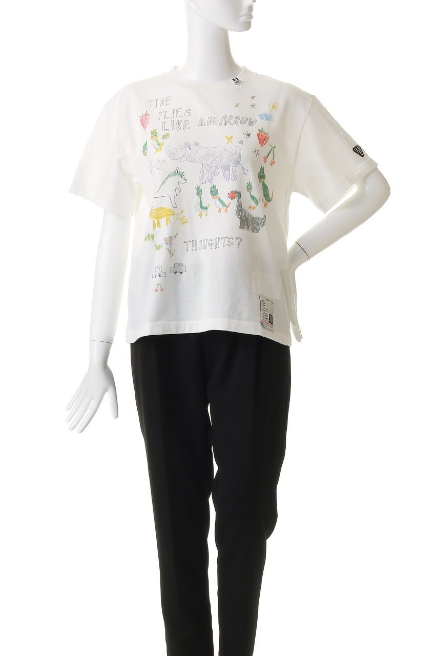 【メゾン ミハラヤスヒロ/Maison MIHARA YASUHIRO】の【Maison MIHARA YASUHIRO】KIDS DOODLE Tシャツ 人気、トレンドファッション・服の通販 founy(ファニー) 　ファッション　Fashion　レディースファッション　Fashion for Women　トップス・カットソー　Cut & Sew Tops　シャツ・ブラウス・オフィスカジュアル　Elegant Blouses & Button-Ups　ロングTシャツ・Tシャツ　Longline T-Shirts & Tees　カットソー・ベーシックTシャツ　Cut-and-Sewn Tops / Stretch Tees & Basics　2026年　2026　インナー　Innerwear　ショート　Short, Short Length　スリーブ　Sleeve, Long Sleeve / Short Sleeve　ダメージ　Distressed, Destroyed　夏　Summer　春　Spring　S/S・春夏　SS, Spring/Summer, Warm Season　other-2|ID: prp329100004817988 ipo3291000000035857283