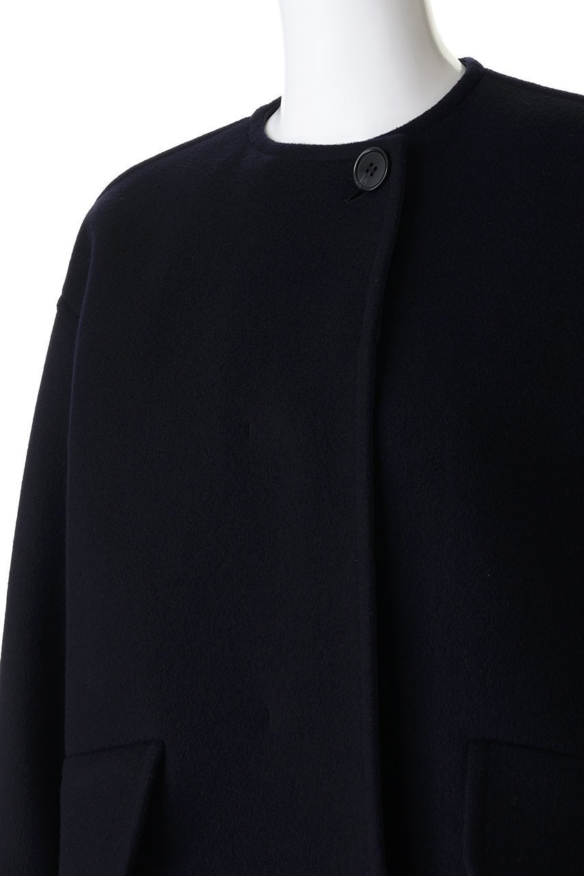 【アルアバイル/allureville】のWビーバーノーカラーコクーンコート 人気、トレンドファッション・服の通販 founy(ファニー) 　ファッション　Fashion　レディースファッション　Fashion for Women　アウター　Coat / Outerwear Collection　コート・ロングコート・ピーコート　Long Coats, Peacoats & More　シンプル　Simple, Minimal　ストール　Stole, Wrap　ダブル　Double, Double-Breasted　トレンド　Trend, Trending Now　ハイネック　High Neck, Mock Neck　フラップ　Flap, Flap Pocket　ベーシック　Basic, Essential　ポケット　Pocket, Pocket Detail　ロング　Long, Long-Length　エレガント 上品　Elegant　other-5|ID: prp329100004818003 ipo3291000000035670394