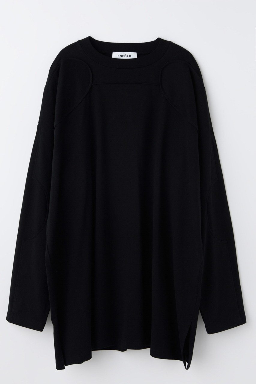 【エンフォルド/ENFOLD】の【1/2 12:00販売開始】SILHOUETTE ART LONG-SLEEVE T-SHIRT インテリア・キッズ・メンズ・レディースファッション・服の通販 founy(ファニー) 　ファッション　Fashion　レディースファッション　Fashion for Women　トップス・カットソー　Cut & Sew Tops　シャツ・ブラウス・オフィスカジュアル　Elegant Blouses & Button-Ups　ロングTシャツ・Tシャツ　Longline T-Shirts & Tees　カットソー・ベーシックTシャツ　Cut-and-Sewn Tops / Stretch Tees & Basics　カッティング　Cutting Detail　スリーブ　Sleeve, Long Sleeve / Short Sleeve　ベビー　Baby, Babywear　ロング　Long, Long-Length　新作・新入荷　New Arrivals / New In　ブラック|ID: prp329100004818016 ipo3291000000035002527