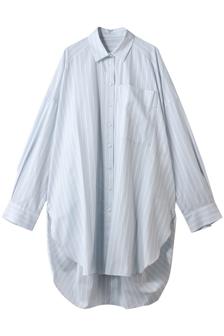 【エンフォルド/ENFOLD】のSLIT SHIRT インテリア・キッズ・メンズ・レディースファッション・服の通販 founy(ファニー) 　ファッション　Fashion　レディースファッション　Fashion for Women　トップス・カットソー　Cut & Sew Tops　シャツ・ブラウス・オフィスカジュアル　Elegant Blouses & Button-Ups　ロングTシャツ・Tシャツ　Longline T-Shirts & Tees　2026年　2026　サテン　Satin, Glossy Fabric　ストライプ　Stripe, Striped Pattern　スリーブ　Sleeve, Long Sleeve / Short Sleeve　チュニック　Tunic, Long Top　ドレープ　Drape, Draping Fabric　バランス　Balance, Style Balance　パターン　Pattern, Design Print　ベスト　Vest, Waistcoat　ベーシック　Basic, Essential　ロング　Long, Long-Length　エレガント 上品　Elegant　夏　Summer　春　Spring　S/S・春夏　SS, Spring/Summer, Warm Season　ミント|ID: prp329100004818017 ipo3291000000035670419