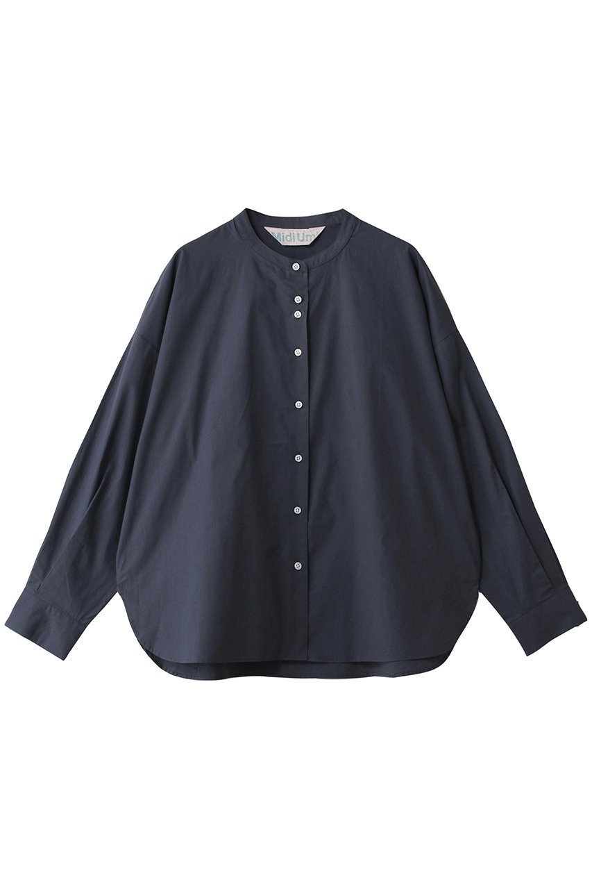 【ミディウミ/MidiUmi】のband collar shirt シャツ インテリア・キッズ・メンズ・レディースファッション・服の通販 founy(ファニー) 　ファッション　Fashion　レディースファッション　Fashion for Women　トップス・カットソー　Cut & Sew Tops　シャツ・ブラウス・オフィスカジュアル　Elegant Blouses & Button-Ups　インナー　Innerwear　ショート　Short, Short Length　シンプル　Simple, Minimal　スリーブ　Sleeve, Long Sleeve / Short Sleeve　トレンド　Trend, Trending Now　ベスト　Vest, Waistcoat　ロング　Long, Long-Length　新作・新入荷　New Arrivals / New In　navy|ID: prp329100004818042 ipo3291000000035002834