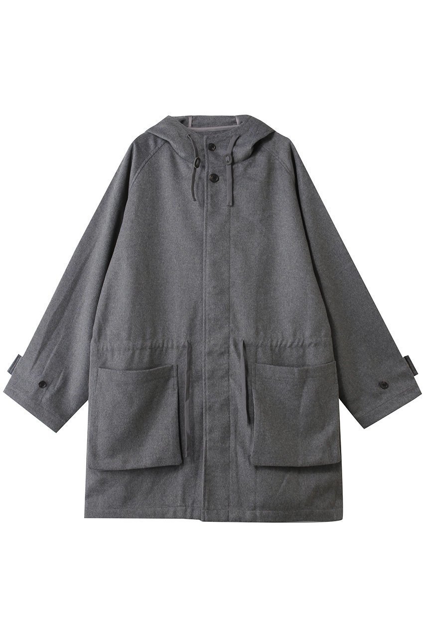 【ミディウミ/MidiUmi】のwool hooded CT コート インテリア・キッズ・メンズ・レディースファッション・服の通販 founy(ファニー) 　ファッション　Fashion　レディースファッション　Fashion for Women　アウター　Coat / Outerwear Collection　コート・ロングコート・ピーコート　Long Coats, Peacoats & More　ポケット　Pocket, Pocket Detail　ロング　Long, Long-Length　ワーク　Workwear, Utility Style　新作・新入荷　New Arrivals / New In　gray|ID: prp329100004818043 ipo3291000000035002856