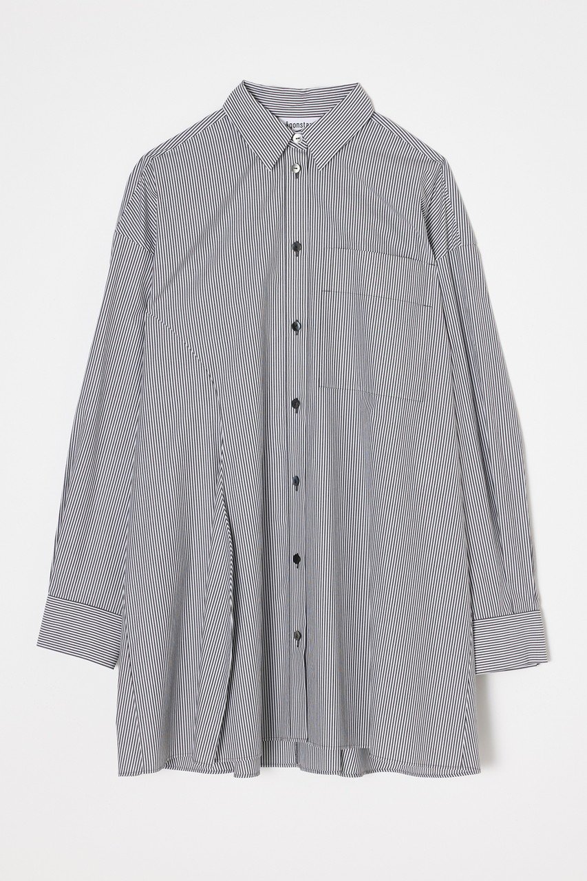 【ナゴンスタンス/nagonstans】の【1/2 12:00販売開始】over flare shirt 人気、トレンドファッション・服の通販 founy(ファニー) 　ファッション　Fashion　レディースファッション　Fashion for Women　トップス・カットソー　Cut & Sew Tops　シャツ・ブラウス・オフィスカジュアル　Elegant Blouses & Button-Ups　アシンメトリー　Asymmetrical Style　ストライプ　Stripe, Striped Pattern　スリーブ　Sleeve, Long Sleeve / Short Sleeve　タイプライター　Typewriter Fabric, Crisp Cotton　フォルム　Silhouette, Form　フレア　Flare, Flared　ロング　Long, Long-Length　新作・新入荷　New Arrivals / New In　other-3|ID: prp329100004818044 ipo3291000000035002892