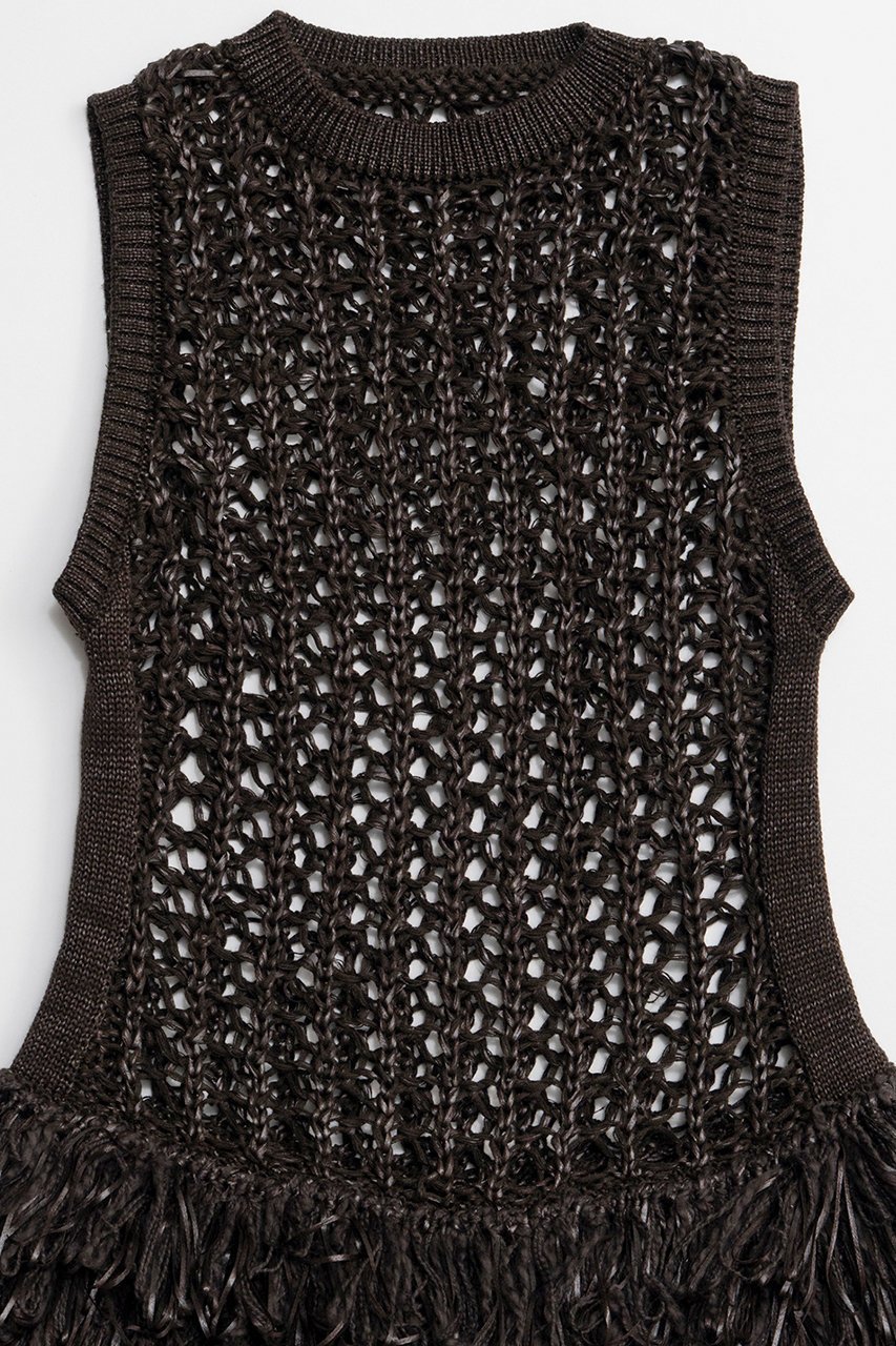 【メゾンスペシャル/MAISON SPECIAL】のFringe Mesh Vest/フリンジメッシュベスト 人気、トレンドファッション・服の通販 founy(ファニー) 　ファッション　Fashion　レディースファッション　Fashion for Women　アウター　Coat / Outerwear Collection　トップス・カットソー　Cut & Sew Tops　キャミソール&ノースリーブ　Camisoles & Sleeveless Tops　シャツ・ブラウス・オフィスカジュアル　Elegant Blouses & Button-Ups　ベスト&ジレ / 重ね着スタイル　Vests & Gilets　インナー　Innerwear　春　Spring　クロシェ　Crochet, Knitted Lace　シアー　Sheer, See-Through　手編み　Hand-Knitted, Handmade Knit　ノースリーブ　Sleeveless, No-Sleeve　フリンジ　Fringe, Tassel　ベスト　Vest, Waistcoat　メッシュ　Mesh, Net Fabric　S/S・春夏　SS, Spring/Summer, Warm Season　おすすめ　Recommended / Our Picks　夏　Summer　2026年　2026　other-2|ID: prp329100004818047 ipo3291000000035002927