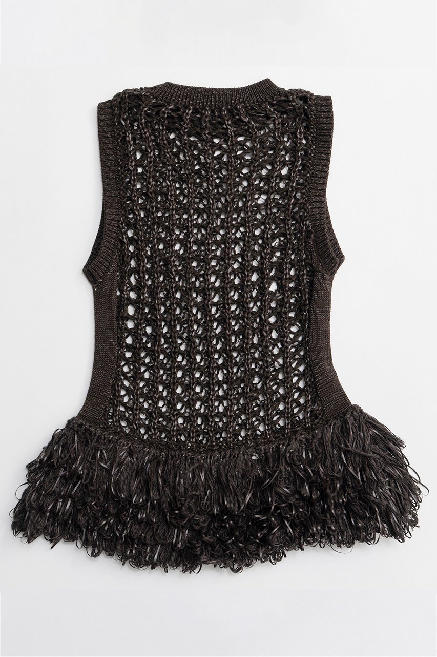 【メゾンスペシャル/MAISON SPECIAL】のFringe Mesh Vest/フリンジメッシュベスト 人気、トレンドファッション・服の通販 founy(ファニー) 　ファッション　Fashion　レディースファッション　Fashion for Women　アウター　Coat / Outerwear Collection　トップス・カットソー　Cut & Sew Tops　キャミソール&ノースリーブ　Camisoles & Sleeveless Tops　シャツ・ブラウス・オフィスカジュアル　Elegant Blouses & Button-Ups　ベスト&ジレ / 重ね着スタイル　Vests & Gilets　インナー　Innerwear　春　Spring　クロシェ　Crochet, Knitted Lace　シアー　Sheer, See-Through　手編み　Hand-Knitted, Handmade Knit　ノースリーブ　Sleeveless, No-Sleeve　フリンジ　Fringe, Tassel　ベスト　Vest, Waistcoat　メッシュ　Mesh, Net Fabric　S/S・春夏　SS, Spring/Summer, Warm Season　おすすめ　Recommended / Our Picks　夏　Summer　2026年　2026　other-4|ID: prp329100004818047 ipo3291000000035002929