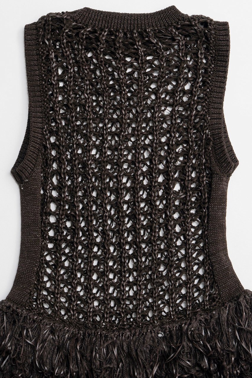 【メゾンスペシャル/MAISON SPECIAL】のFringe Mesh Vest/フリンジメッシュベスト 人気、トレンドファッション・服の通販 founy(ファニー) 　ファッション　Fashion　レディースファッション　Fashion for Women　アウター　Coat / Outerwear Collection　トップス・カットソー　Cut & Sew Tops　キャミソール&ノースリーブ　Camisoles & Sleeveless Tops　シャツ・ブラウス・オフィスカジュアル　Elegant Blouses & Button-Ups　ベスト&ジレ / 重ね着スタイル　Vests & Gilets　インナー　Innerwear　春　Spring　クロシェ　Crochet, Knitted Lace　シアー　Sheer, See-Through　手編み　Hand-Knitted, Handmade Knit　ノースリーブ　Sleeveless, No-Sleeve　フリンジ　Fringe, Tassel　ベスト　Vest, Waistcoat　メッシュ　Mesh, Net Fabric　S/S・春夏　SS, Spring/Summer, Warm Season　おすすめ　Recommended / Our Picks　夏　Summer　2026年　2026　other-5|ID: prp329100004818047 ipo3291000000035002930