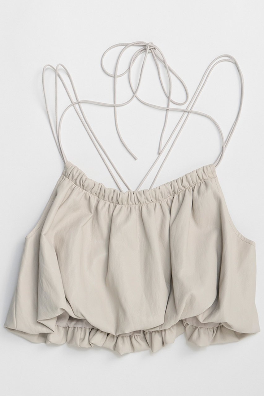 【メゾンスペシャル/MAISON SPECIAL】のGathered Balloon Vegan Leather Bustier/ギャザーバルーンフェイクレザービスチェ インテリア・キッズ・メンズ・レディースファッション・服の通販 founy(ファニー) 　ファッション　Fashion　レディースファッション　Fashion for Women　トップス・カットソー　Cut & Sew Tops　キャミソール&ノースリーブ　Camisoles & Sleeveless Tops　シャツ・ブラウス・オフィスカジュアル　Elegant Blouses & Button-Ups　ビスチェ　Bustiers & Corset Tops / Layered Bustier Style　春　Spring　ギャザー　Gathered, Ruffled　サテン　Satin, Glossy Fabric　ノースリーブ　Sleeveless, No-Sleeve　バルーン　Balloon, Balloon Silhouette　ビスチェ　Bustier, Corset Top　ラップ　Wrap, Wrap Design　S/S・春夏　SS, Spring/Summer, Warm Season　夏　Summer　エレガント 上品　Elegant　2026年　2026　IVR(アイボリー)|ID: prp329100004818048 ipo3291000000035774132