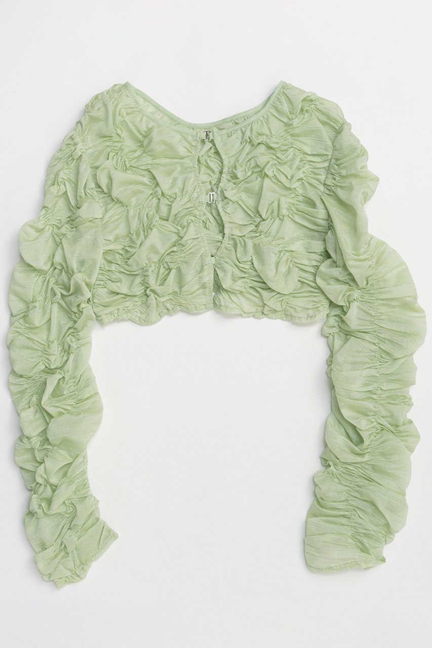 【メゾンスペシャル/MAISON SPECIAL】のRandom Charring Bolero/ランダムシャーリングボレロ インテリア・キッズ・メンズ・レディースファッション・服の通販 founy(ファニー) ファッション Fashion レディースファッション Fashion for Women アウター Coat / Outerwear Collection ボレロ・ショート丈ジャケット / ドレス羽織りに Boleros & Short Jackets トップス・カットソー Cut & Sew Tops キャミソール&ノースリーブ Camisoles & Sleeveless Tops シャツ・ブラウス・オフィスカジュアル Elegant Blouses & Button-Ups 春 Spring コンパクト Compact, Small Size 今季 This Season, Current Season シャーリング Shirring, Ruched ショート Short, Short Length ストライプ Stripe, Striped Pattern タフタ Taffeta, Structured Fabric チェック Check, Plaid, Tartan ノースリーブ Sleeveless, No-Sleeve ボレロ Bolero, Short Cardigan 羽織 Haori, Light Jacket ランダム Random, Irregular S/S・春夏 SS, Spring/Summer, Warm Season 夏 Summer 2026年 2026 M.GRN(ミントグリーン)|ID: prp329100004818052 ipo3291000000035002976