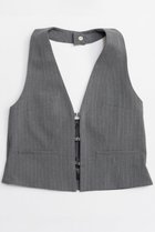【メゾンスペシャル/MAISON SPECIAL】のSuiting Halter Neck Vest/スーチングホルターネックベスト 人気、トレンドファッション・服の通販 founy(ファニー) ファッション Fashion レディースファッション Fashion for Women アウター Coat / Outerwear Collection トップス・カットソー Cut & Sew Tops キャミソール&ノースリーブ Camisoles & Sleeveless Tops シャツ・ブラウス・オフィスカジュアル Elegant Blouses & Button-Ups ベスト&ジレ / 重ね着スタイル Vests & Gilets 2026年 2026 カッティング Cutting Detail シルバー Silver, Metallic Silver ストライプ Stripe, Striped Pattern ノースリーブ Sleeveless, No-Sleeve フロント Front, Front Design 夏 Summer 春 Spring S/S・春夏 SS, Spring/Summer, Warm Season thumbnail GRY(グレー)|ID: prp329100004818053 ipo3291000000035002986