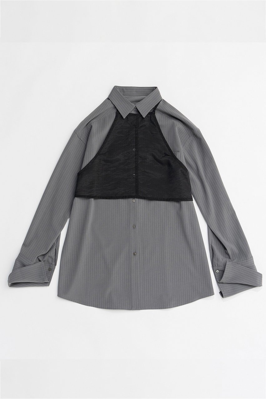 【メゾンスペシャル/MAISON SPECIAL】のSheer Bustier Combi Shorts/シアービスチェコンビシャツ インテリア・キッズ・メンズ・レディースファッション・服の通販 founy(ファニー) ファッション Fashion レディースファッション Fashion for Women トップス・カットソー Cut & Sew Tops シャツ・ブラウス・オフィスカジュアル Elegant Blouses & Button-Ups ビスチェ Bustiers & Corset Tops / Layered Bustier Style 春 Spring シアー Sheer, See-Through ストライプ Stripe, Striped Pattern スリーブ Sleeve, Long Sleeve / Short Sleeve ビスチェ Bustier, Corset Top ロング Long, Long-Length S/S・春夏 SS, Spring/Summer, Warm Season おすすめ Recommended / Our Picks 夏 Summer 2026年 2026 GRY(グレー)|ID: prp329100004818054 ipo3291000000035774192