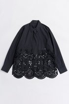 【メゾンスペシャル/MAISON SPECIAL】のHem Embroidery Neck Tie Shirt/ヘムエンブロイダリーネクタイシャツ BLK(ブラック)|ID: prp329100004818058 ipo3291000000035003032