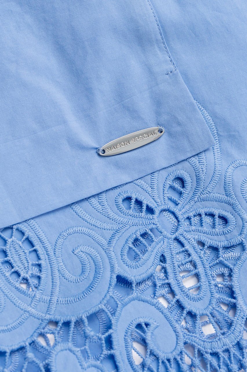 【メゾンスペシャル/MAISON SPECIAL】のHem Embroidery Neck Tie Shirt/ヘムエンブロイダリーネクタイシャツ 人気、トレンドファッション・服の通販 founy(ファニー) 　ファッション　Fashion　レディースファッション　Fashion for Women　トップス・カットソー　Cut & Sew Tops　シャツ・ブラウス・オフィスカジュアル　Elegant Blouses & Button-Ups　春　Spring　クラシカル　Classical, Vintage-Inspired　クラシック　Classic, Timeless Style　シンプル　Simple, Minimal　ジャケット　Jacket, Outerwear　スラックス　Slacks, Dress Pants　スリーブ　Sleeve, Long Sleeve / Short Sleeve　デニム　Denim, Jeans Material　ヘムライン　Hemline, Bottom Cut　ロング　Long, Long-Length　S/S・春夏　SS, Spring/Summer, Warm Season　おすすめ　Recommended / Our Picks　夏　Summer　2026年　2026　other-3|ID: prp329100004818058 ipo3291000000035003036