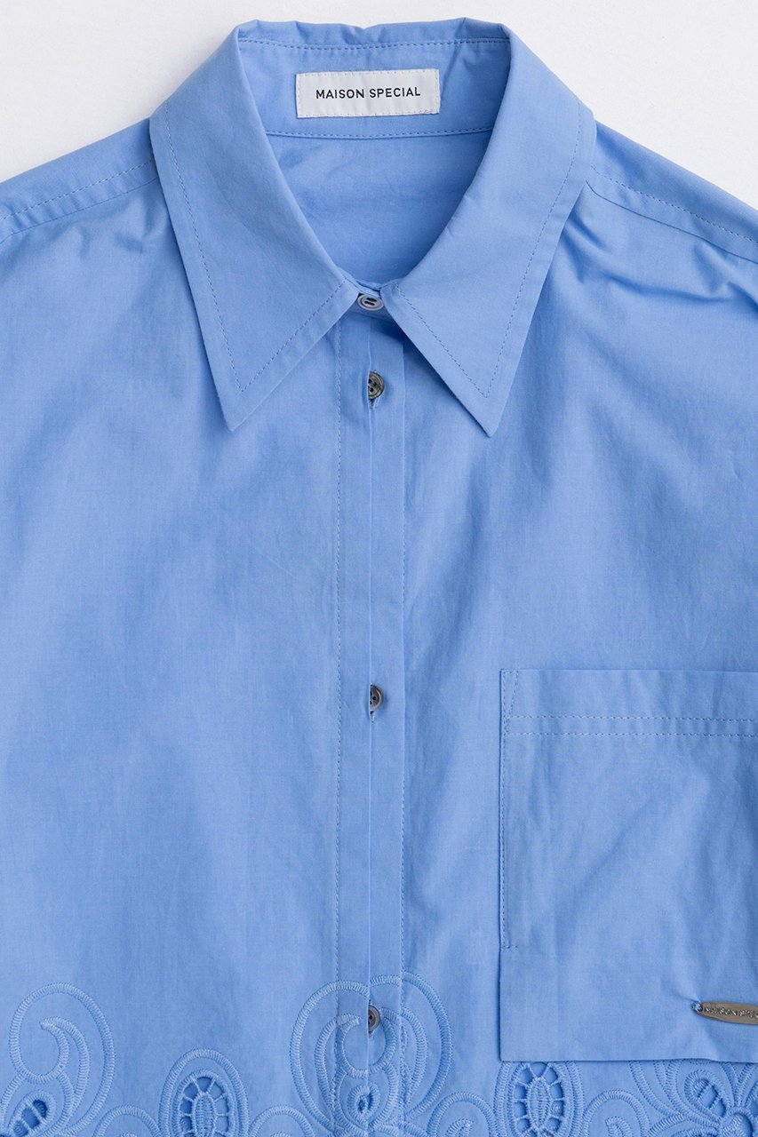【メゾンスペシャル/MAISON SPECIAL】のHem Embroidery Neck Tie Shirt/ヘムエンブロイダリーネクタイシャツ 人気、トレンドファッション・服の通販 founy(ファニー) 　ファッション　Fashion　レディースファッション　Fashion for Women　トップス・カットソー　Cut & Sew Tops　シャツ・ブラウス・オフィスカジュアル　Elegant Blouses & Button-Ups　春　Spring　クラシカル　Classical, Vintage-Inspired　クラシック　Classic, Timeless Style　シンプル　Simple, Minimal　ジャケット　Jacket, Outerwear　スラックス　Slacks, Dress Pants　スリーブ　Sleeve, Long Sleeve / Short Sleeve　デニム　Denim, Jeans Material　ヘムライン　Hemline, Bottom Cut　ロング　Long, Long-Length　S/S・春夏　SS, Spring/Summer, Warm Season　おすすめ　Recommended / Our Picks　夏　Summer　2026年　2026　other-6|ID: prp329100004818058 ipo3291000000035003039