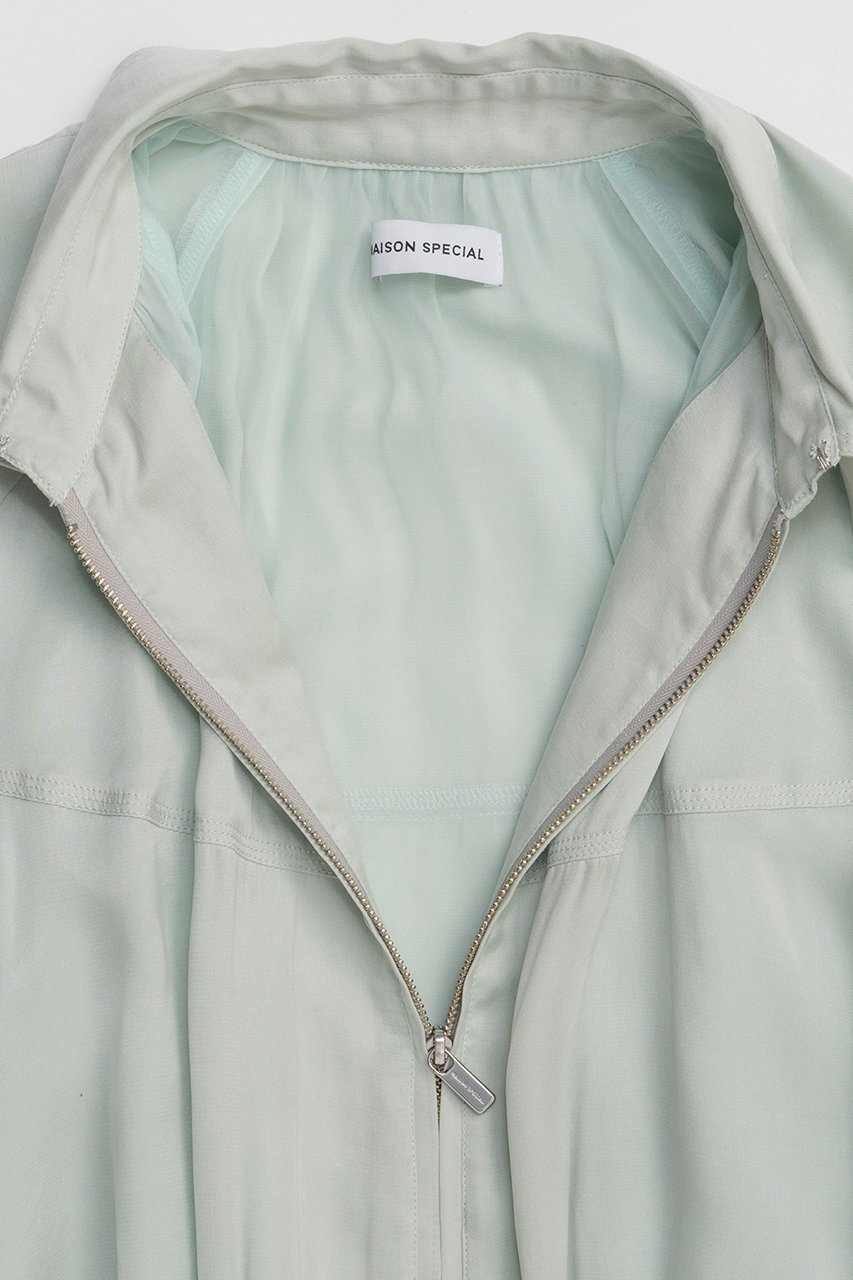 【メゾンスペシャル/MAISON SPECIAL】のBalloon Zip Shirt/バルーンジップシャツ 人気、トレンドファッション・服の通販 founy(ファニー) 　ファッション　Fashion　レディースファッション　Fashion for Women　トップス・カットソー　Cut & Sew Tops　シャツ・ブラウス・オフィスカジュアル　Elegant Blouses & Button-Ups　春　Spring　キュプラ　Cupro, Eco Fabric　コンパクト　Compact, Small Size　ジップ　Zip, Zipper　スリーブ　Sleeve, Long Sleeve / Short Sleeve　とろみ　Fluid, Flowy Fabric　バルーン　Balloon, Balloon Silhouette　ファブリック　Fabric, Textile　羽織　Haori, Light Jacket　ロング　Long, Long-Length　S/S・春夏　SS, Spring/Summer, Warm Season　夏　Summer　2026年　2026　other-4|ID: prp329100004818059 ipo3291000000035003048