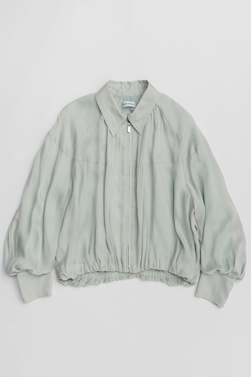 【メゾンスペシャル/MAISON SPECIAL】のBalloon Zip Shirt/バルーンジップシャツ インテリア・キッズ・メンズ・レディースファッション・服の通販 founy(ファニー) 　ファッション　Fashion　レディースファッション　Fashion for Women　トップス・カットソー　Cut & Sew Tops　シャツ・ブラウス・オフィスカジュアル　Elegant Blouses & Button-Ups　キュプラ　Cupro, Eco Fabric　コンパクト　Compact, Small Size　ジップ　Zip, Zipper　スリーブ　Sleeve, Long Sleeve / Short Sleeve　とろみ　Fluid, Flowy Fabric　バルーン　Balloon, Balloon Silhouette　ファブリック　Fabric, Textile　羽織　Haori, Light Jacket　ロング　Long, Long-Length　M.GRN(ミントグリーン)|ID: prp329100004818059 ipo3291000000036078168