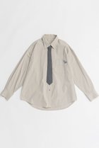 【メゾンスペシャル/MAISON SPECIAL】のStriped Neck Tie Shirt/ストライプネクタイシャツ GRY(グレー)|ID: prp329100004818061 ipo3291000000035003067