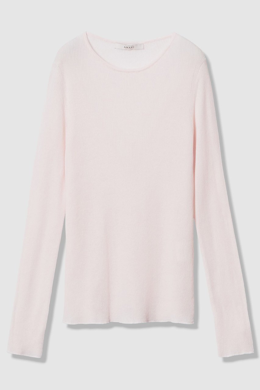 【アナイ/ANAYI】のシアーコットンナイロンクルー プルオーバー インテリア・キッズ・メンズ・レディースファッション・服の通販 founy(ファニー) 　ファッション　Fashion　レディースファッション　Fashion for Women　トップス・カットソー　Cut & Sew Tops　ニット　Knit Tops & Sweaters　カジュアルプルオーバー・ニットトップス　Pullovers & Knit Tops / Casual Pullovers　2026年　2026　インナー　Innerwear　シアー　Sheer, See-Through　ジャケット　Jacket, Outerwear　トレンド　Trend, Trending Now　フィット　Fit, Slim Fit　エレガント 上品　Elegant　夏　Summer　春　Spring　S/S・春夏　SS, Spring/Summer, Warm Season　ライトピンク|ID: prp329100004818072 ipo3291000000035670649