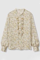 【アナイ/ANAYI】のボカシフラワーフリル ブラウス 人気、トレンドファッション・服の通販 founy(ファニー) ファッション Fashion レディースファッション Fashion for Women トップス・カットソー Cut & Sew Tops シャツ・ブラウス・オフィスカジュアル Elegant Blouses & Button-Ups 2026年 2026 なめらか Smooth, Silky Texture サテン Satin, Glossy Fabric スリーブ Sleeve, Long Sleeve / Short Sleeve フラワー Flower, Floral フリル Frill, Ruffle フロント Front, Front Design プリント Print, Printed Pattern メタル Metal, Metal Parts ロング Long, Long-Length エレガント 上品 Elegant 夏 Summer 春 Spring S/S・春夏 SS, Spring/Summer, Warm Season thumbnail イエロー|ID: prp329100004818073 ipo3291000000035003164