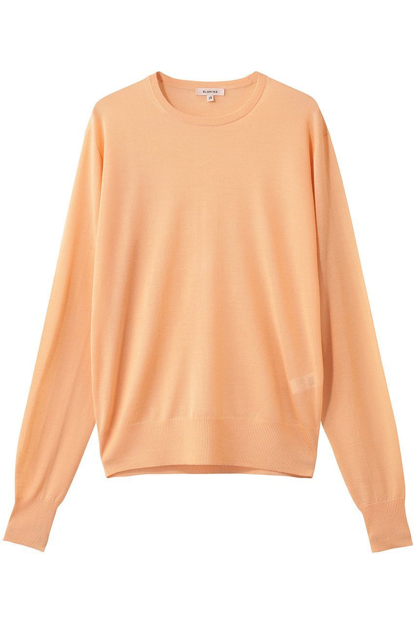 【ブラミンク/BLAMINK】の18Gクルーネックニット インテリア・キッズ・メンズ・レディースファッション・服の通販 founy(ファニー) 　ファッション　Fashion　レディースファッション　Fashion for Women　トップス・カットソー　Cut & Sew Tops　ニット　Knit Tops & Sweaters　カジュアルプルオーバー・ニットトップス　Pullovers & Knit Tops / Casual Pullovers　2026年　2026　シンプル　Simple, Minimal　夏　Summer　春　Spring　S/S・春夏　SS, Spring/Summer, Warm Season　シャーベット|ID: prp329100004818078 ipo3291000000035003197
