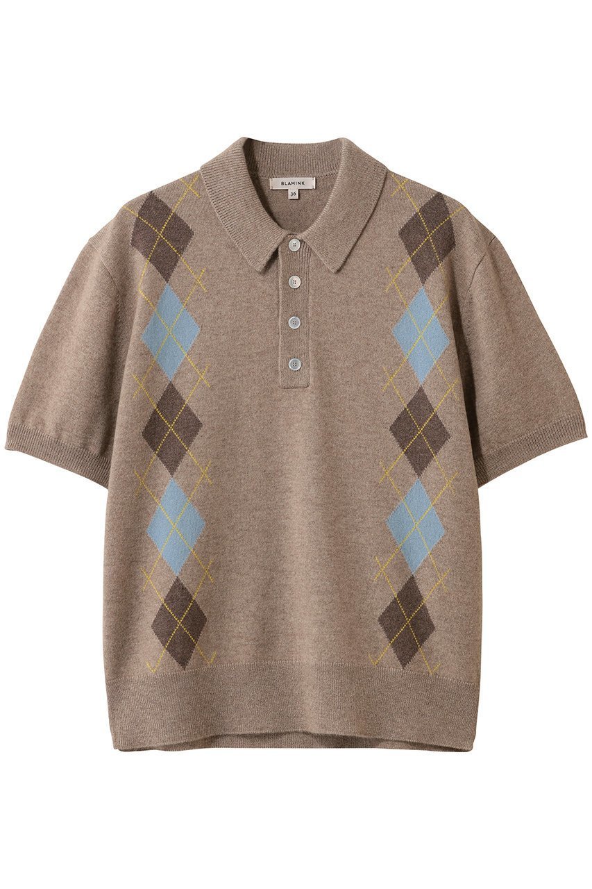 【ブラミンク/BLAMINK】のアーガイルショートスリーブニット 人気、トレンドファッション・服の通販 founy(ファニー) 　ファッション　Fashion　レディースファッション　Fashion for Women　トップス・カットソー　Cut & Sew Tops　ニット　Knit Tops & Sweaters　カジュアルプルオーバー・ニットトップス　Pullovers & Knit Tops / Casual Pullovers　2026年　2026　クラシカル　Classical, Vintage-Inspired　バランス　Balance, Style Balance　モダン　Modern, Contemporary　エレガント 上品　Elegant　夏　Summer　春　Spring　S/S・春夏　SS, Spring/Summer, Warm Season　 other-1|ID: prp329100004818079 ipo3291000000035670712