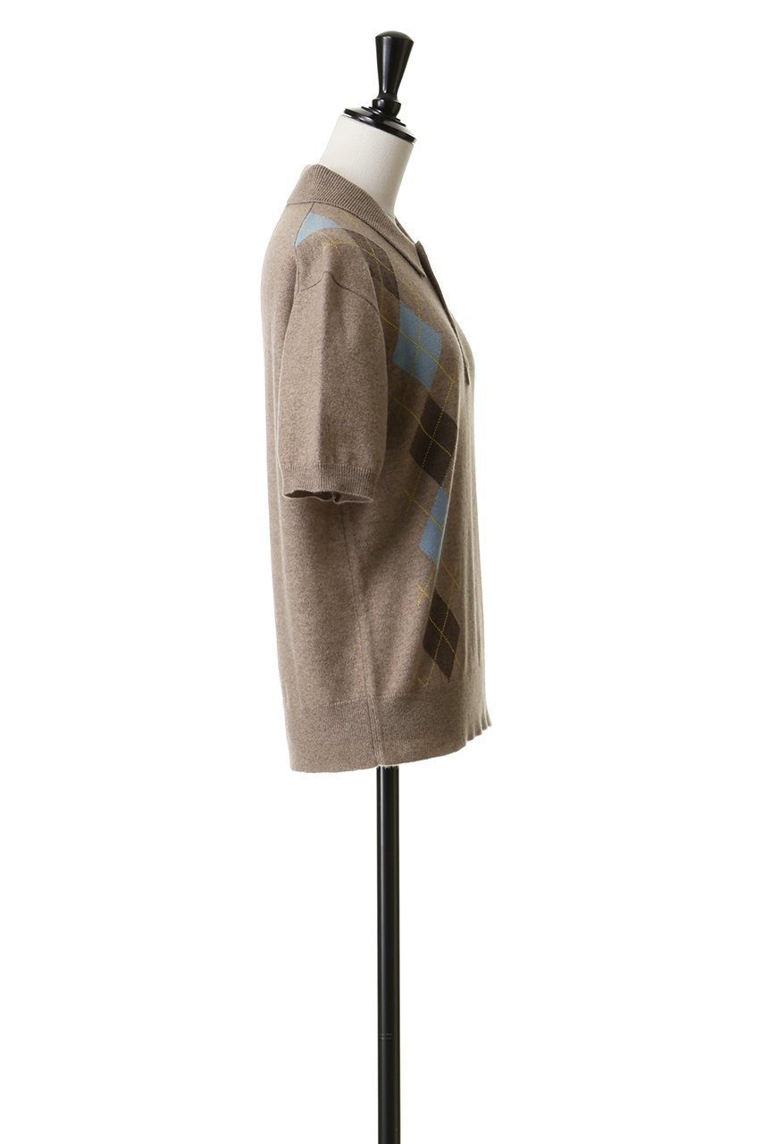 【ブラミンク/BLAMINK】のアーガイルショートスリーブニット 人気、トレンドファッション・服の通販 founy(ファニー) 　ファッション　Fashion　レディースファッション　Fashion for Women　トップス・カットソー　Cut & Sew Tops　ニット　Knit Tops & Sweaters　カジュアルプルオーバー・ニットトップス　Pullovers & Knit Tops / Casual Pullovers　2026年　2026　クラシカル　Classical, Vintage-Inspired　バランス　Balance, Style Balance　モダン　Modern, Contemporary　エレガント 上品　Elegant　夏　Summer　春　Spring　S/S・春夏　SS, Spring/Summer, Warm Season　other-3|ID: prp329100004818079 ipo3291000000035670717