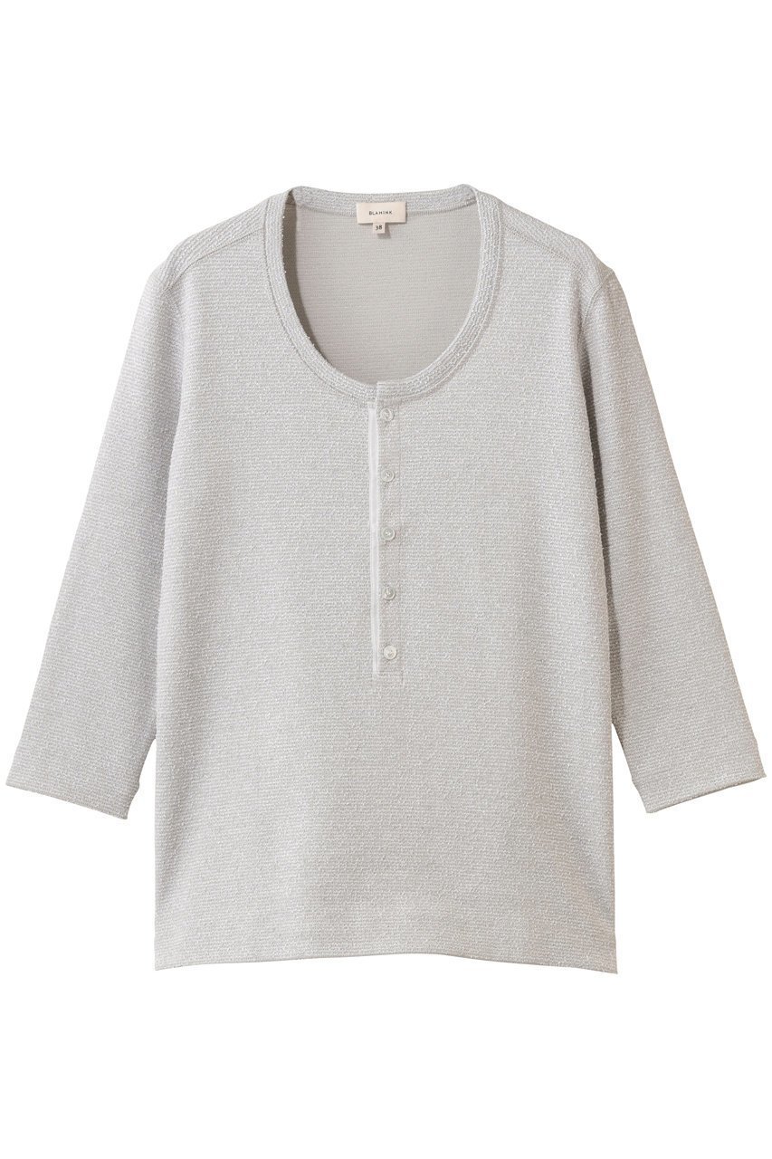 【ブラミンク/BLAMINK】のヘンリーネックハーフスリーブ インテリア・キッズ・メンズ・レディースファッション・服の通販 founy(ファニー) 　ファッション　Fashion　レディースファッション　Fashion for Women　トップス・カットソー　Cut & Sew Tops　シャツ・ブラウス・オフィスカジュアル　Elegant Blouses & Button-Ups　ロングTシャツ・Tシャツ　Longline T-Shirts & Tees　カットソー・ベーシックTシャツ　Cut-and-Sewn Tops / Stretch Tees & Basics　コンパクト　Compact, Small Size　ショート　Short, Short Length　スリーブ　Sleeve, Long Sleeve / Short Sleeve　トレンド　Trend, Trending Now　ボトム　Bottoms, Lower Wear　ラウンド　Round, Round Neck　ミッドグレー|ID: prp329100004818083 ipo3291000000035774322