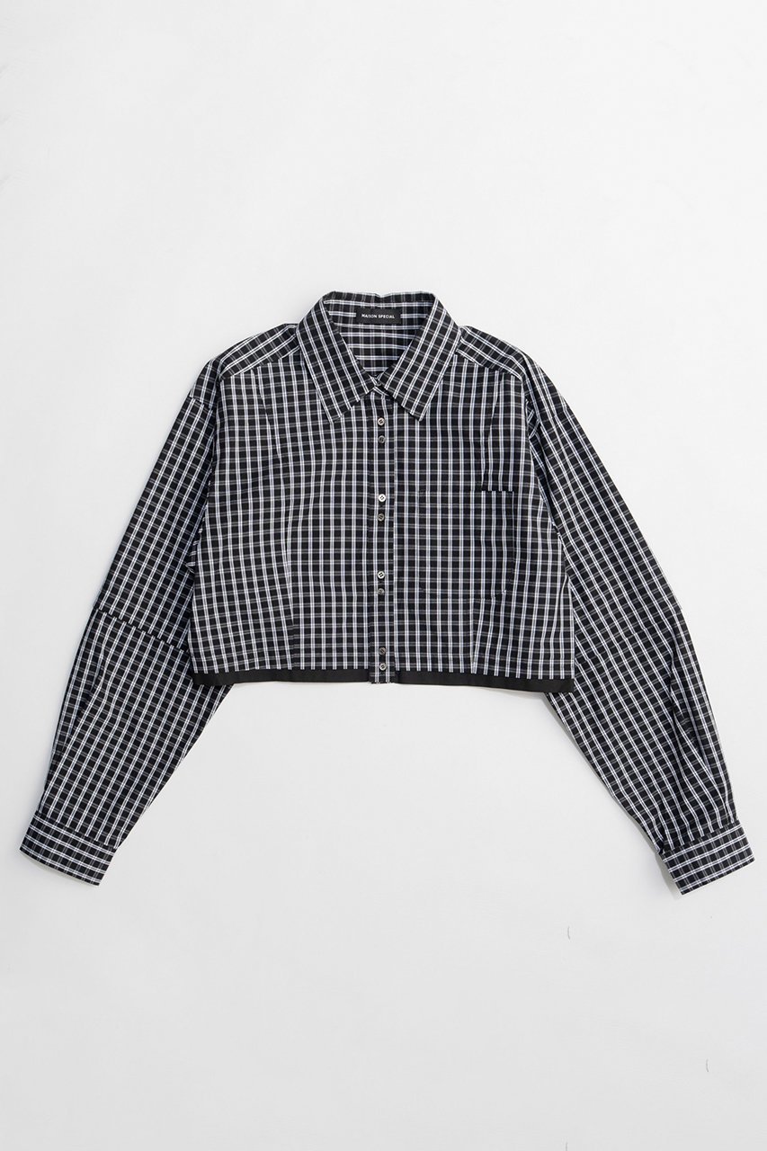 【メゾンスペシャル/MAISON SPECIAL】の2Way Sleeve Short Shirt/2WAYスリーブショートシャツ インテリア・キッズ・メンズ・レディースファッション・服の通販 founy(ファニー) 　ファッション　Fashion　レディースファッション　Fashion for Women　トップス・カットソー　Cut & Sew Tops　シャツ・ブラウス・オフィスカジュアル　Elegant Blouses & Button-Ups　ロングTシャツ・Tシャツ　Longline T-Shirts & Tees　2026年　2026　クロップド　Cropped, Short Length　ショート　Short, Short Length　スリーブ　Sleeve, Long Sleeve / Short Sleeve　ロング　Long, Long-Length　夏　Summer　春　Spring　S/S・春夏　SS, Spring/Summer, Warm Season　BLK(ブラック)|ID: prp329100004818086 ipo3291000000035003257