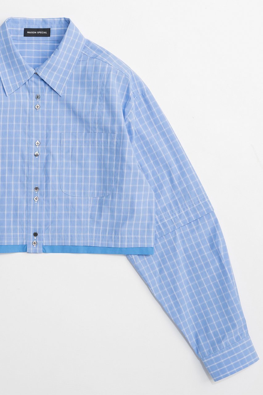 【メゾンスペシャル/MAISON SPECIAL】の2Way Sleeve Short Shirt/2WAYスリーブショートシャツ 人気、トレンドファッション・服の通販 founy(ファニー) 　ファッション　Fashion　レディースファッション　Fashion for Women　トップス・カットソー　Cut & Sew Tops　シャツ・ブラウス・オフィスカジュアル　Elegant Blouses & Button-Ups　ロングTシャツ・Tシャツ　Longline T-Shirts & Tees　2026年　2026　クロップド　Cropped, Short Length　ショート　Short, Short Length　スリーブ　Sleeve, Long Sleeve / Short Sleeve　ロング　Long, Long-Length　夏　Summer　春　Spring　S/S・春夏　SS, Spring/Summer, Warm Season　other-2|ID: prp329100004818086 ipo3291000000035003260