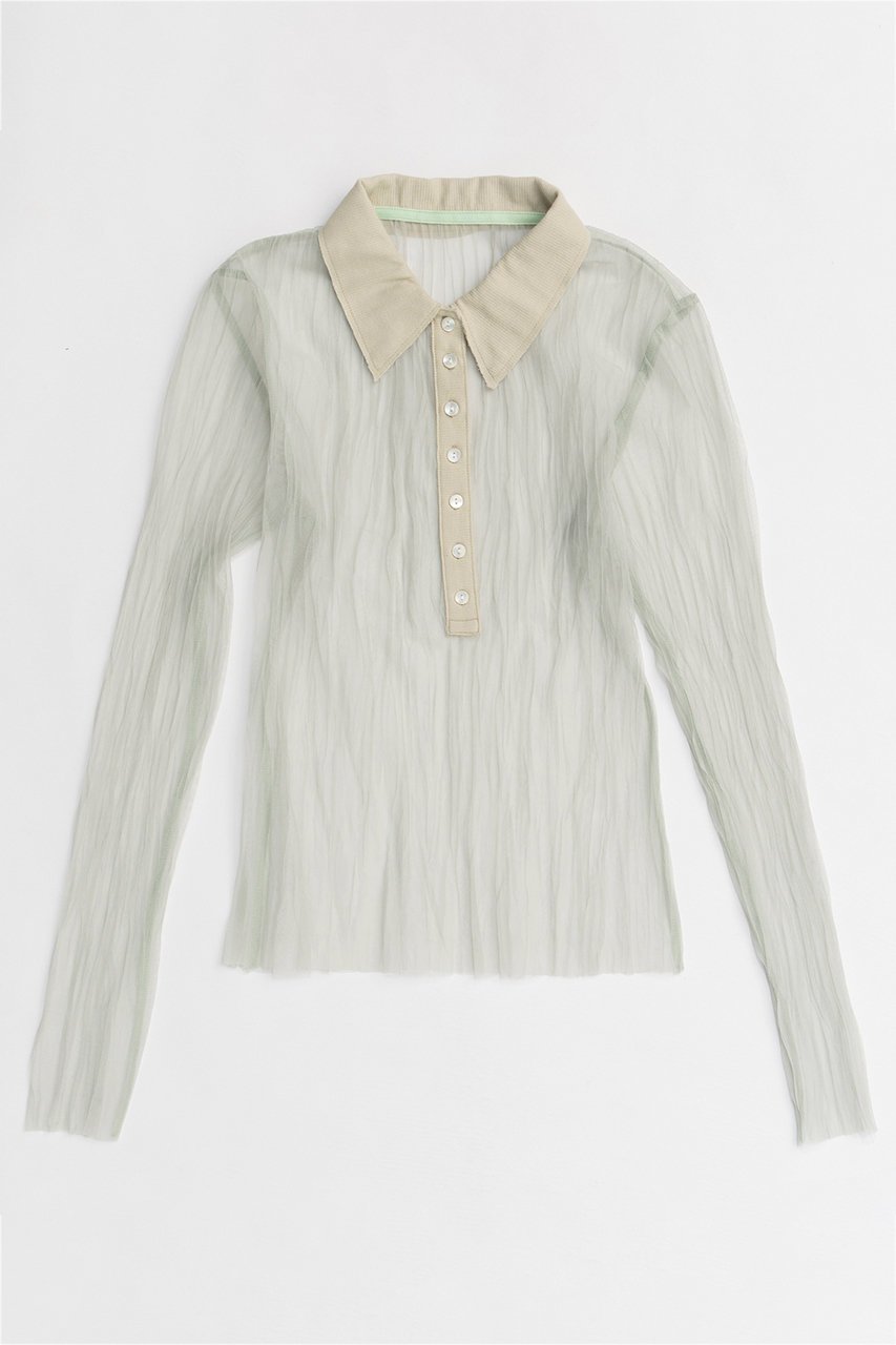 【メゾンスペシャル/MAISON SPECIAL】のThree-Piece Sheer Polo Top/スリーピースシアーポロトップ 人気、トレンドファッション・服の通販 founy(ファニー) 　ファッション　Fashion　レディースファッション　Fashion for Women　トップス・カットソー　Cut & Sew Tops　ニット　Knit Tops & Sweaters　カジュアルプルオーバー・ニットトップス　Pullovers & Knit Tops / Casual Pullovers　インナー　Innerwear　春　Spring　カットソー　Cut and Sewn Top　チェック　Check, Plaid, Tartan　ドレープ　Drape, Draping Fabric　ビスチェ　Bustier, Corset Top　フェミニン　Feminine, Girly　プリーツ　Pleats, Pleated　ポロシャツ　Polo Shirt, Collared Tee　メッシュ　Mesh, Net Fabric　S/S・春夏　SS, Spring/Summer, Warm Season　夏　Summer　2026年　2026　other-6|ID: prp329100004818087 ipo3291000000035003276