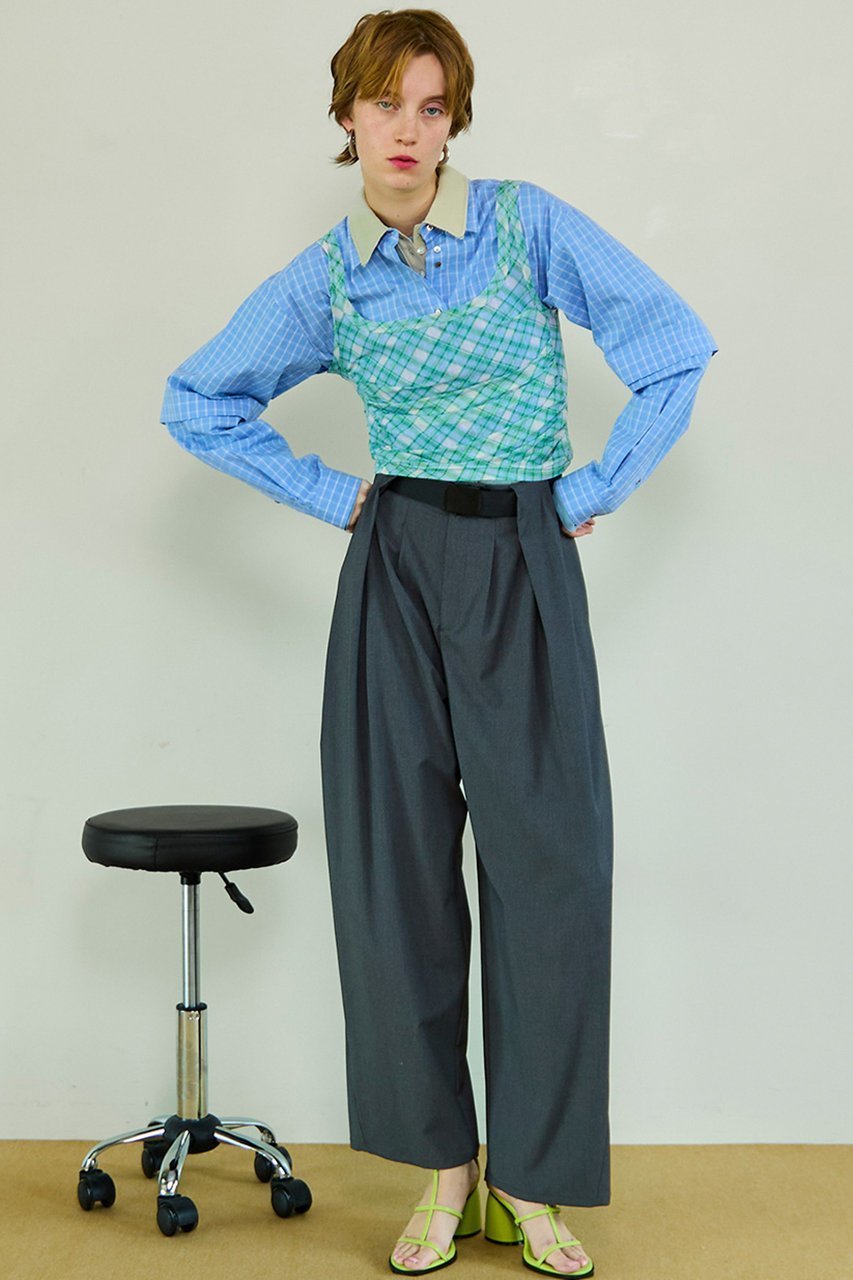 【メゾンスペシャル/MAISON SPECIAL】のThree-Piece Sheer Polo Top/スリーピースシアーポロトップ 人気、トレンドファッション・服の通販 founy(ファニー) 　ファッション　Fashion　レディースファッション　Fashion for Women　トップス・カットソー　Cut & Sew Tops　ニット　Knit Tops & Sweaters　カジュアルプルオーバー・ニットトップス　Pullovers & Knit Tops / Casual Pullovers　インナー　Innerwear　春　Spring　カットソー　Cut and Sewn Top　チェック　Check, Plaid, Tartan　ドレープ　Drape, Draping Fabric　ビスチェ　Bustier, Corset Top　フェミニン　Feminine, Girly　プリーツ　Pleats, Pleated　ポロシャツ　Polo Shirt, Collared Tee　メッシュ　Mesh, Net Fabric　S/S・春夏　SS, Spring/Summer, Warm Season　夏　Summer　2026年　2026　other-8|ID: prp329100004818087 ipo3291000000035003278