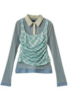 【メゾンスペシャル/MAISON SPECIAL】のThree-Piece Sheer Polo Top/スリーピースシアーポロトップ 人気、トレンドファッション・服の通販 founy(ファニー) ファッション Fashion レディースファッション Fashion for Women トップス・カットソー Cut & Sew Tops ニット Knit Tops & Sweaters カジュアルプルオーバー・ニットトップス Pullovers & Knit Tops / Casual Pullovers インナー Innerwear 春 Spring カットソー Cut and Sewn Top チェック Check, Plaid, Tartan ドレープ Drape, Draping Fabric ビスチェ Bustier, Corset Top フェミニン Feminine, Girly プリーツ Pleats, Pleated ポロシャツ Polo Shirt, Collared Tee メッシュ Mesh, Net Fabric S/S・春夏 SS, Spring/Summer, Warm Season 夏 Summer 2026年 2026 thumbnail M.GRN(ミントグリーン)|ID: prp329100004818087 ipo3291000000036078236