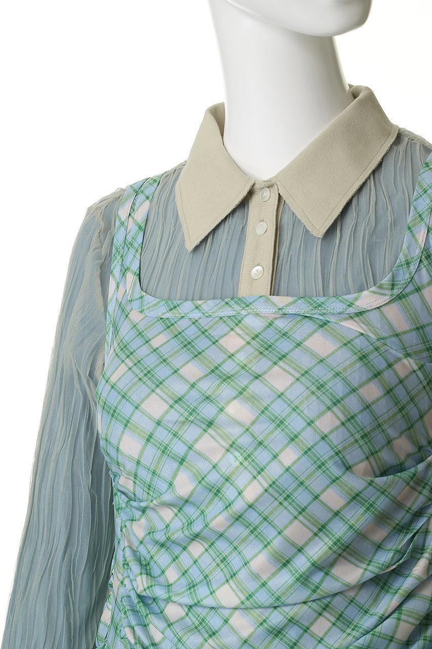 【メゾンスペシャル/MAISON SPECIAL】のThree-Piece Sheer Polo Top/スリーピースシアーポロトップ 人気、トレンドファッション・服の通販 founy(ファニー) 　ファッション　Fashion　レディースファッション　Fashion for Women　トップス・カットソー　Cut & Sew Tops　ニット　Knit Tops & Sweaters　カジュアルプルオーバー・ニットトップス　Pullovers & Knit Tops / Casual Pullovers　インナー　Innerwear　春　Spring　カットソー　Cut and Sewn Top　チェック　Check, Plaid, Tartan　ドレープ　Drape, Draping Fabric　ビスチェ　Bustier, Corset Top　フェミニン　Feminine, Girly　プリーツ　Pleats, Pleated　ポロシャツ　Polo Shirt, Collared Tee　メッシュ　Mesh, Net Fabric　S/S・春夏　SS, Spring/Summer, Warm Season　夏　Summer　2026年　2026　other-5|ID: prp329100004818087 ipo3291000000036078240