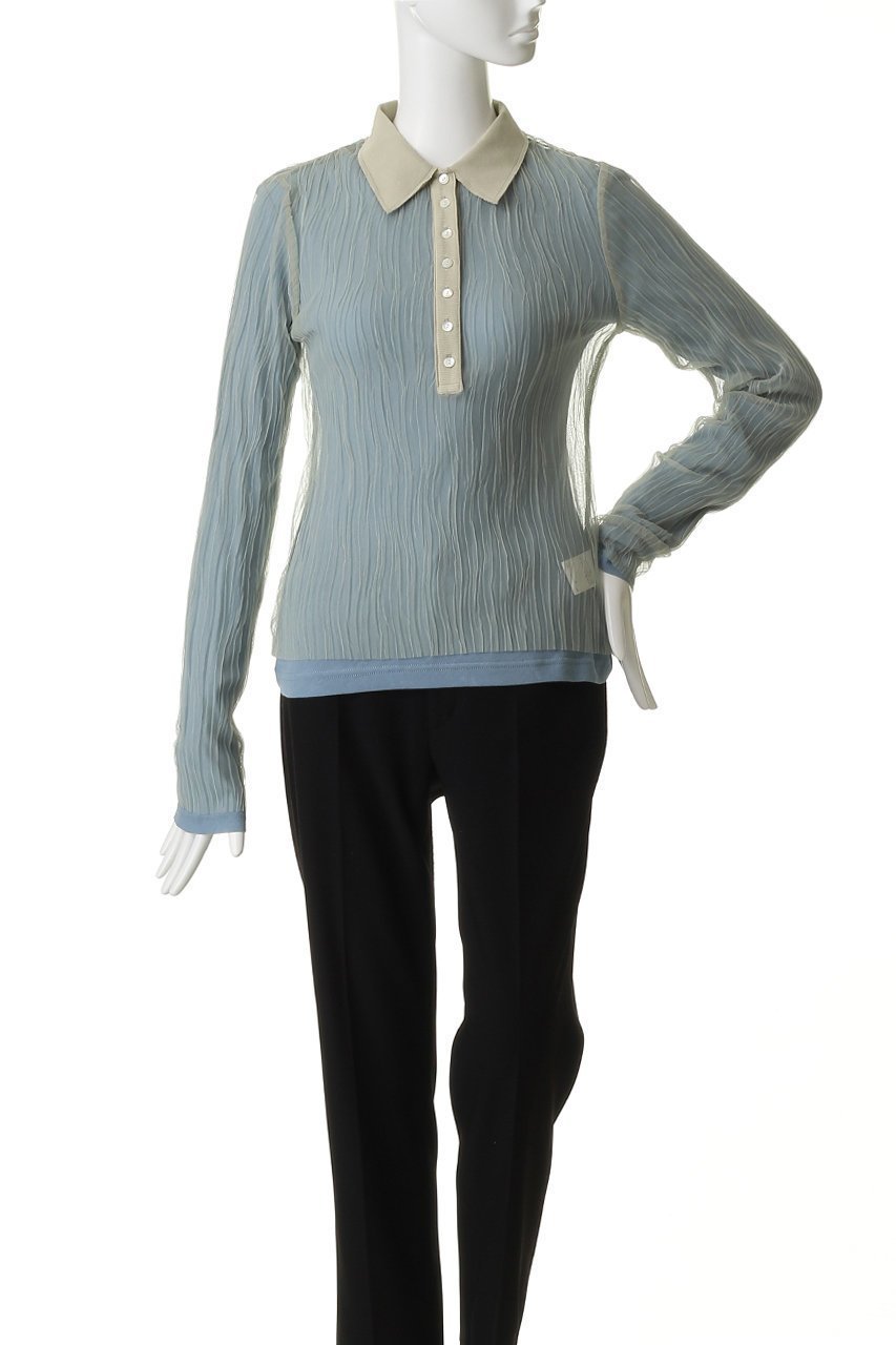 【メゾンスペシャル/MAISON SPECIAL】のThree-Piece Sheer Polo Top/スリーピースシアーポロトップ 人気、トレンドファッション・服の通販 founy(ファニー) 　ファッション　Fashion　レディースファッション　Fashion for Women　トップス・カットソー　Cut & Sew Tops　ニット　Knit Tops & Sweaters　カジュアルプルオーバー・ニットトップス　Pullovers & Knit Tops / Casual Pullovers　インナー　Innerwear　春　Spring　カットソー　Cut and Sewn Top　チェック　Check, Plaid, Tartan　ドレープ　Drape, Draping Fabric　ビスチェ　Bustier, Corset Top　フェミニン　Feminine, Girly　プリーツ　Pleats, Pleated　ポロシャツ　Polo Shirt, Collared Tee　メッシュ　Mesh, Net Fabric　S/S・春夏　SS, Spring/Summer, Warm Season　夏　Summer　2026年　2026　other-6|ID: prp329100004818087 ipo3291000000036078241