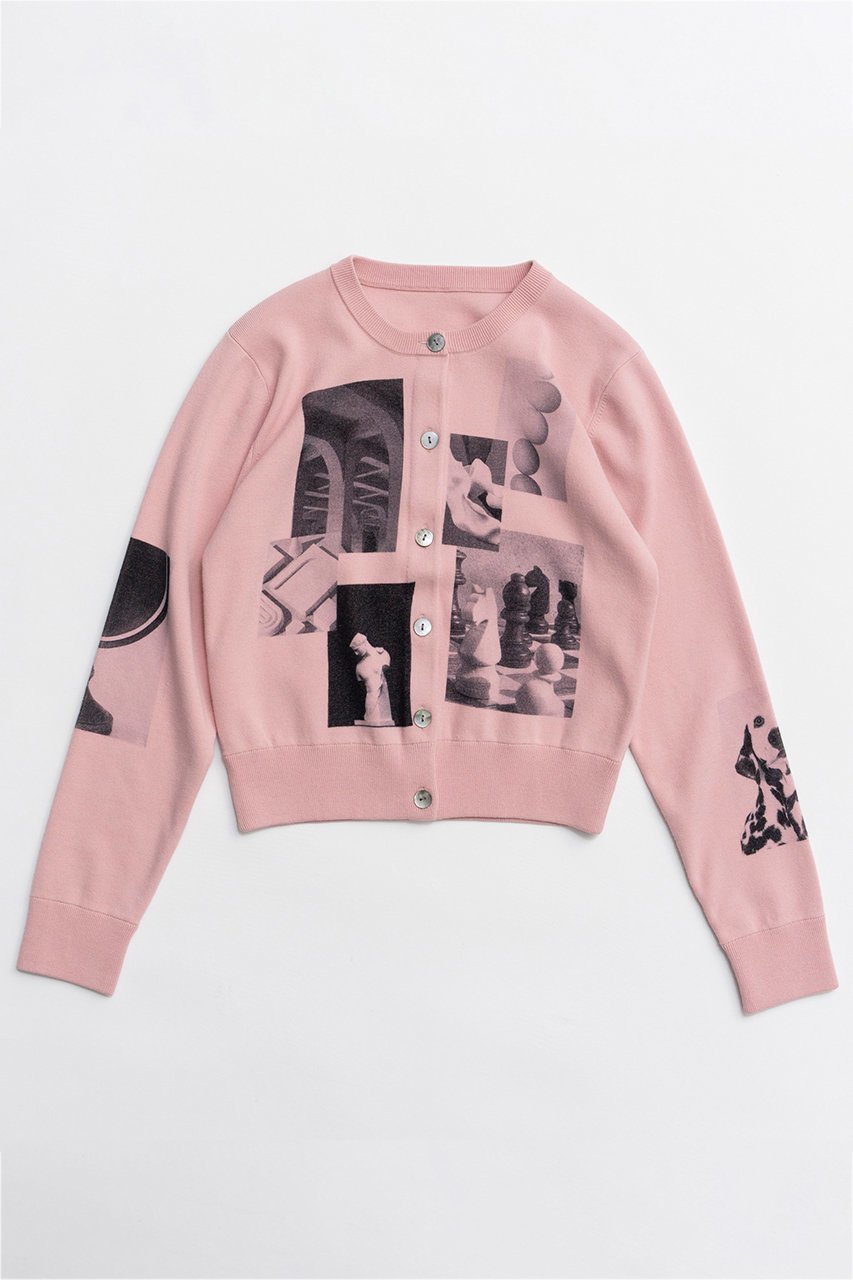 【メゾンスペシャル/MAISON SPECIAL】のPhoto Collage Compact Knit Cardigan/フォトコラージュコンパクトニットカーディガン インテリア・キッズ・メンズ・レディースファッション・服の通販 founy(ファニー) 　ファッション　Fashion　レディースファッション　Fashion for Women　トップス・カットソー　Cut & Sew Tops　ニット　Knit Tops & Sweaters　カーディガン・羽織り　Layered Style Cardigans　春　Spring　カーディガン　Cardigan, Knitwear　ストレッチ　Stretch, Stretchy Fabric　プリント　Print, Printed Pattern　ミラノリブ　Milano Rib, Milano Stitch　S/S・春夏　SS, Spring/Summer, Warm Season　夏　Summer　2026年　2026　PNK(ピンク)|ID: prp329100004818088 ipo3291000000035003282