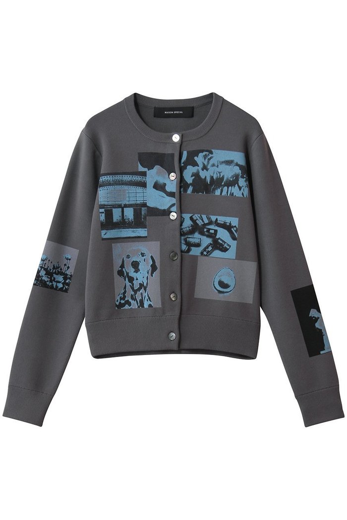 【メゾンスペシャル/MAISON SPECIAL】のPhoto Collage Compact Knit Cardigan/フォトコラージュコンパクトニットカーディガン インテリア・キッズ・メンズ・レディースファッション・服の通販 founy(ファウニー) https://founy.com/ ファッション Fashion レディースファッション Fashion for Women トップス・カットソー Cut & Sew Tops ニット Knit Tops & Sweaters カーディガン・羽織り Layered Style Cardigans カーディガン Cardigan, Knitwear ストレッチ Stretch, Stretchy Fabric プリント Print, Printed Pattern ミラノリブ Milano Rib, Milano Stitch |ID: prp329100004818088 ipo3291000000035889518