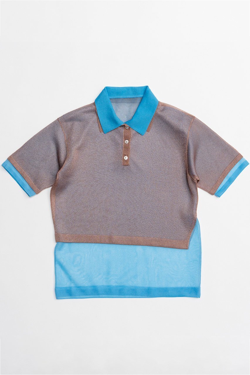 【メゾンスペシャル/MAISON SPECIAL】のLayered Sheer Knit Polo/レイヤードシアーニットポロ インテリア・キッズ・メンズ・レディースファッション・服の通販 founy(ファニー) 　ファッション　Fashion　レディースファッション　Fashion for Women　トップス・カットソー　Cut & Sew Tops　ニット　Knit Tops & Sweaters　カジュアルプルオーバー・ニットトップス　Pullovers & Knit Tops / Casual Pullovers　春　Spring　グラデーション　Gradient, Ombre　ジャカード／ジャガード　Jacquard, Woven Pattern　ポロシャツ　Polo Shirt, Collared Tee　S/S・春夏　SS, Spring/Summer, Warm Season　夏　Summer　2026年　2026　BRN(ブラウン)|ID: prp329100004818089 ipo3291000000035003292