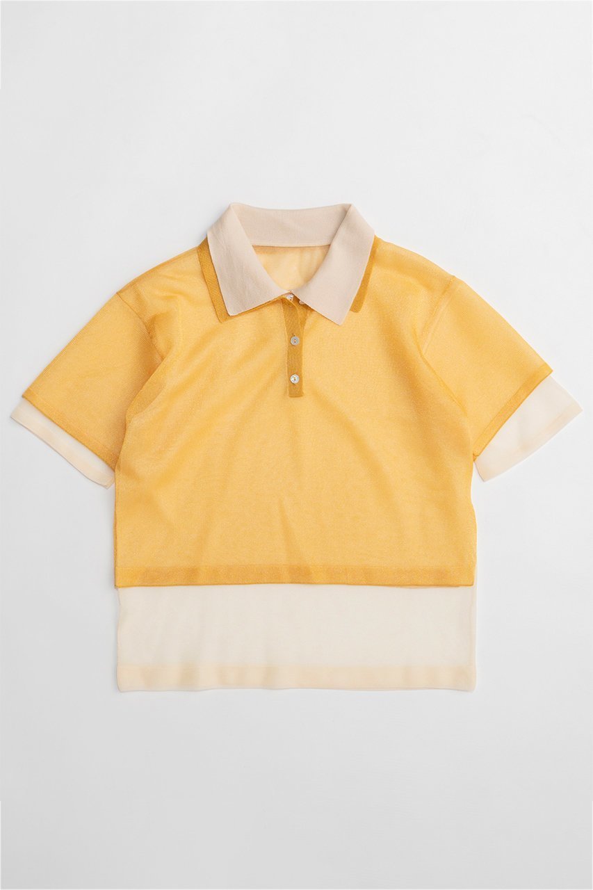 【メゾンスペシャル/MAISON SPECIAL】のLayered Sheer Knit Polo/レイヤードシアーニットポロ インテリア・キッズ・メンズ・レディースファッション・服の通販 founy(ファニー) 　ファッション　Fashion　レディースファッション　Fashion for Women　トップス・カットソー　Cut & Sew Tops　ニット　Knit Tops & Sweaters　カジュアルプルオーバー・ニットトップス　Pullovers & Knit Tops / Casual Pullovers　春　Spring　グラデーション　Gradient, Ombre　ジャカード／ジャガード　Jacquard, Woven Pattern　ポロシャツ　Polo Shirt, Collared Tee　S/S・春夏　SS, Spring/Summer, Warm Season　夏　Summer　2026年　2026　ORG(オレンジ)|ID: prp329100004818089 ipo3291000000035003293