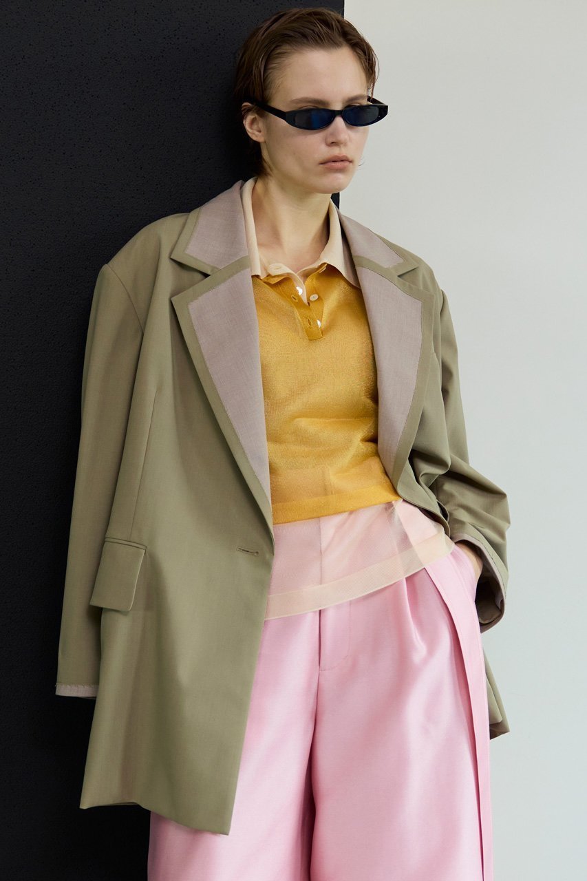 【メゾンスペシャル/MAISON SPECIAL】のLayered Sheer Knit Polo/レイヤードシアーニットポロ 人気、トレンドファッション・服の通販 founy(ファニー) 　ファッション　Fashion　レディースファッション　Fashion for Women　トップス・カットソー　Cut & Sew Tops　ニット　Knit Tops & Sweaters　カジュアルプルオーバー・ニットトップス　Pullovers & Knit Tops / Casual Pullovers　春　Spring　グラデーション　Gradient, Ombre　ジャカード／ジャガード　Jacquard, Woven Pattern　ポロシャツ　Polo Shirt, Collared Tee　S/S・春夏　SS, Spring/Summer, Warm Season　夏　Summer　2026年　2026　other-6|ID: prp329100004818089 ipo3291000000035003298