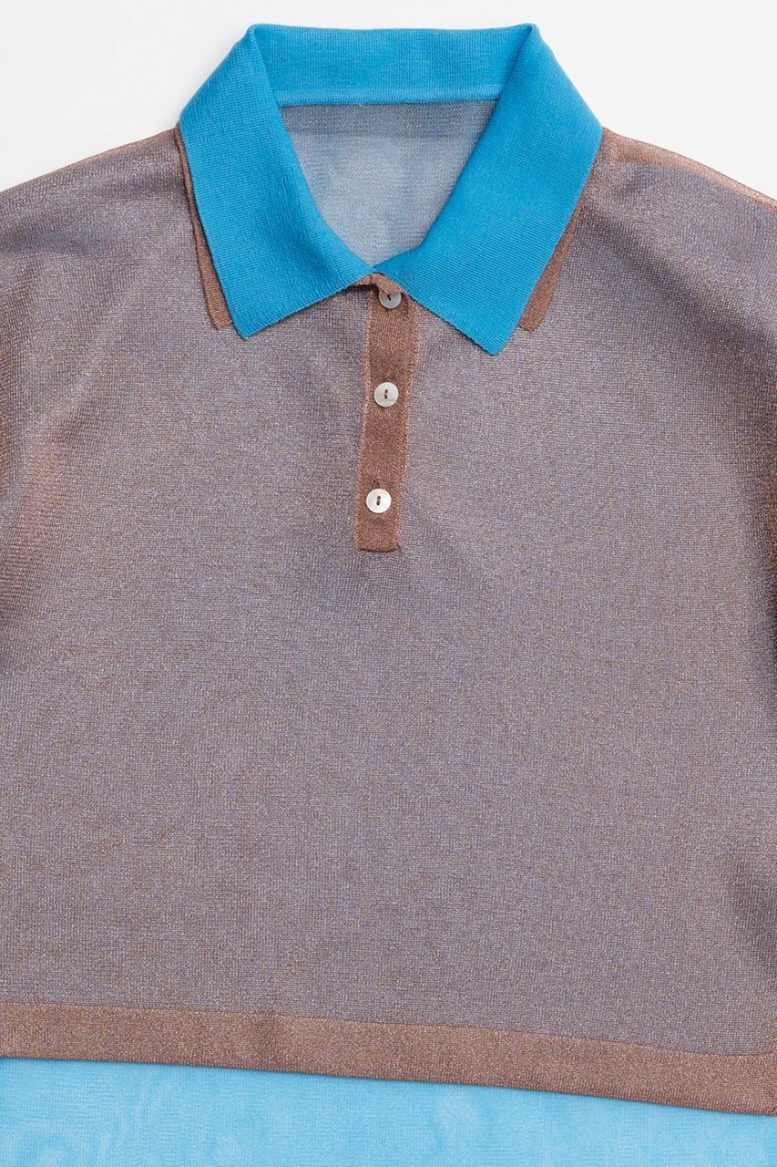 【メゾンスペシャル/MAISON SPECIAL】のLayered Sheer Knit Polo/レイヤードシアーニットポロ 人気、トレンドファッション・服の通販 founy(ファニー) 　ファッション　Fashion　レディースファッション　Fashion for Women　トップス・カットソー　Cut & Sew Tops　ニット　Knit Tops & Sweaters　カジュアルプルオーバー・ニットトップス　Pullovers & Knit Tops / Casual Pullovers　春　Spring　グラデーション　Gradient, Ombre　ジャカード／ジャガード　Jacquard, Woven Pattern　ポロシャツ　Polo Shirt, Collared Tee　S/S・春夏　SS, Spring/Summer, Warm Season　夏　Summer　2026年　2026　other-2|ID: prp329100004818089 ipo3291000000035628989