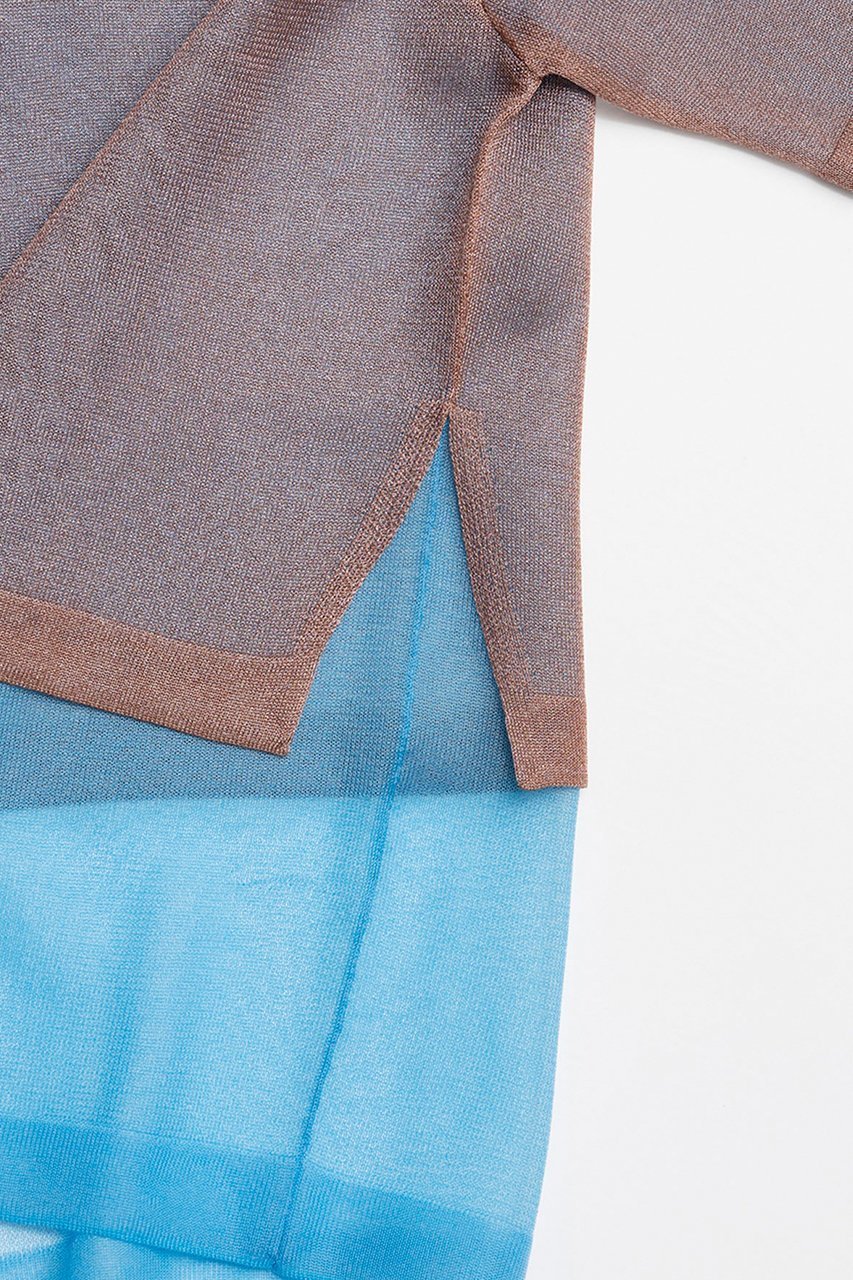 【メゾンスペシャル/MAISON SPECIAL】のLayered Sheer Knit Polo/レイヤードシアーニットポロ 人気、トレンドファッション・服の通販 founy(ファニー) 　ファッション　Fashion　レディースファッション　Fashion for Women　トップス・カットソー　Cut & Sew Tops　ニット　Knit Tops & Sweaters　カジュアルプルオーバー・ニットトップス　Pullovers & Knit Tops / Casual Pullovers　春　Spring　グラデーション　Gradient, Ombre　ジャカード／ジャガード　Jacquard, Woven Pattern　ポロシャツ　Polo Shirt, Collared Tee　S/S・春夏　SS, Spring/Summer, Warm Season　夏　Summer　2026年　2026　other-4|ID: prp329100004818089 ipo3291000000035628991