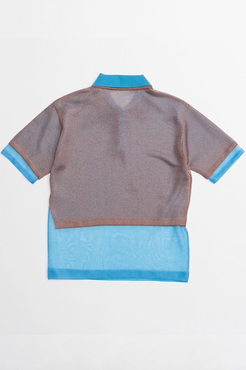 【メゾンスペシャル/MAISON SPECIAL】のLayered Sheer Knit Polo/レイヤードシアーニットポロ 人気、トレンドファッション・服の通販 founy(ファニー) 　ファッション　Fashion　レディースファッション　Fashion for Women　トップス・カットソー　Cut & Sew Tops　ニット　Knit Tops & Sweaters　カジュアルプルオーバー・ニットトップス　Pullovers & Knit Tops / Casual Pullovers　春　Spring　グラデーション　Gradient, Ombre　ジャカード／ジャガード　Jacquard, Woven Pattern　ポロシャツ　Polo Shirt, Collared Tee　S/S・春夏　SS, Spring/Summer, Warm Season　夏　Summer　2026年　2026　other-5|ID: prp329100004818089 ipo3291000000035628993