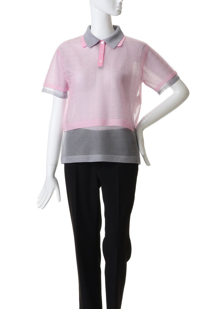 【メゾンスペシャル/MAISON SPECIAL】のLayered Sheer Knit Polo/レイヤードシアーニットポロ 人気、トレンドファッション・服の通販 founy(ファニー) 　ファッション　Fashion　レディースファッション　Fashion for Women　トップス・カットソー　Cut & Sew Tops　ニット　Knit Tops & Sweaters　カジュアルプルオーバー・ニットトップス　Pullovers & Knit Tops / Casual Pullovers　グラデーション　Gradient, Ombre　ジャカード／ジャガード　Jacquard, Woven Pattern　ポロシャツ　Polo Shirt, Collared Tee　夏　Summer　春　Spring　S/S・春夏　SS, Spring/Summer, Warm Season　other-4|ID: prp329100004818089 ipo3291000000036021397