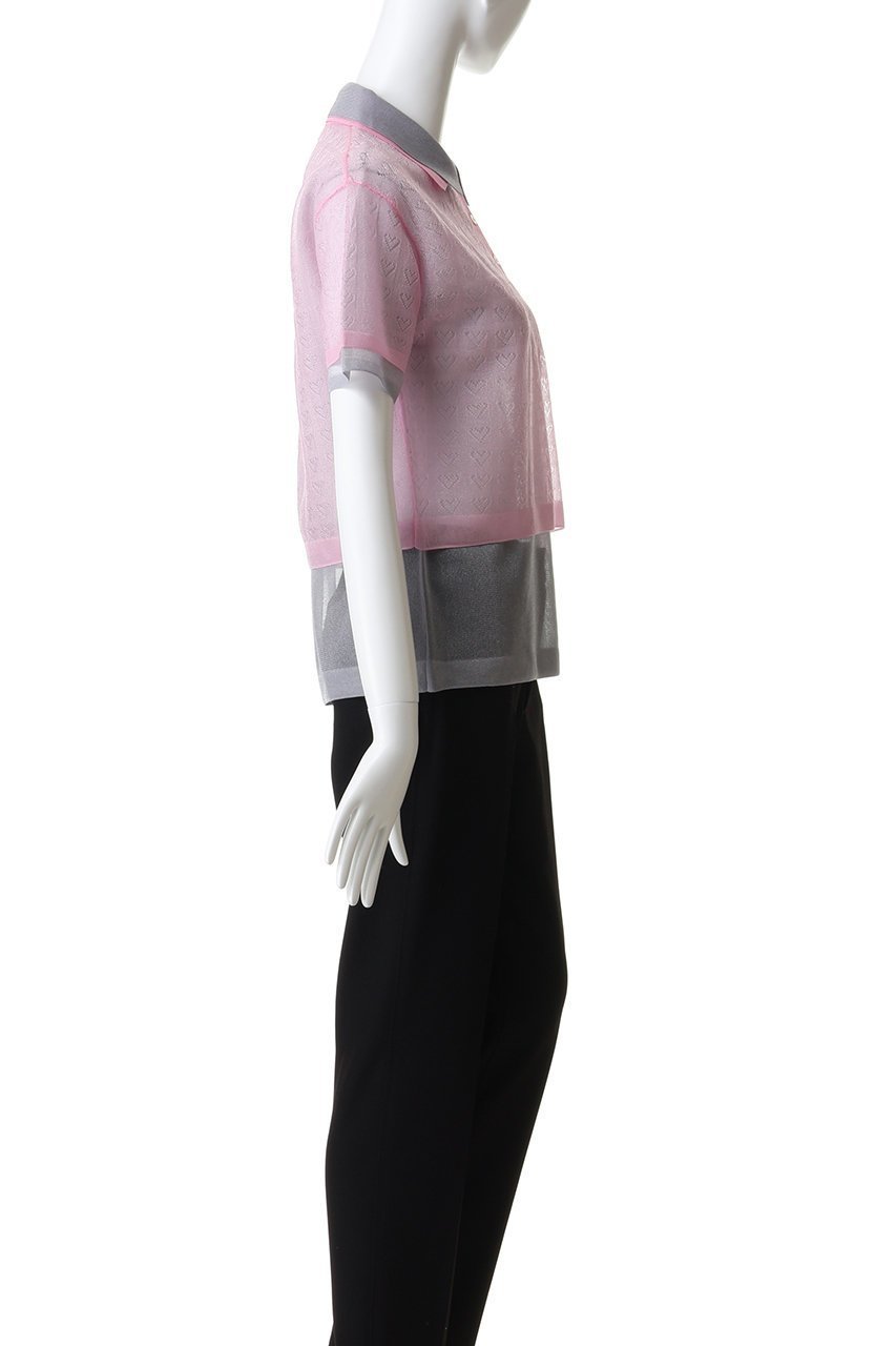 【メゾンスペシャル/MAISON SPECIAL】のLayered Sheer Knit Polo/レイヤードシアーニットポロ 人気、トレンドファッション・服の通販 founy(ファニー) 　ファッション　Fashion　レディースファッション　Fashion for Women　トップス・カットソー　Cut & Sew Tops　ニット　Knit Tops & Sweaters　カジュアルプルオーバー・ニットトップス　Pullovers & Knit Tops / Casual Pullovers　グラデーション　Gradient, Ombre　ジャカード／ジャガード　Jacquard, Woven Pattern　ポロシャツ　Polo Shirt, Collared Tee　夏　Summer　春　Spring　S/S・春夏　SS, Spring/Summer, Warm Season　other-5|ID: prp329100004818089 ipo3291000000036021398