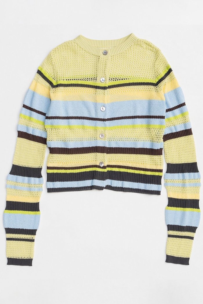 【メゾンスペシャル/MAISON SPECIAL】のMesh Border Cardigan/メッシュボーダーカーディガン インテリア・キッズ・メンズ・レディースファッション・服の通販 founy(ファニー) https://founy.com/ ファッション Fashion レディースファッション Fashion for Women トップス・カットソー Cut & Sew Tops ニット Knit Tops & Sweaters カーディガン・羽織り Layered Style Cardigans 春 Spring カーディガン Cardigan, Knitwear ドッキング Docking, Mixed Material ボーダー Border, Stripe メッシュ Mesh, Net Fabric ランダム Random, Irregular S/S・春夏 SS, Spring/Summer, Warm Season 夏 Summer 2026年 2026 |ID: prp329100004818090 ipo3291000000035003301