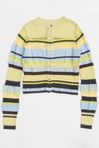 【メゾンスペシャル/MAISON SPECIAL】のMesh Border Cardigan/メッシュボーダーカーディガン LIME(ライム)|ID: prp329100004818090 ipo3291000000035003302