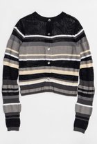 【メゾンスペシャル/MAISON SPECIAL】のMesh Border Cardigan/メッシュボーダーカーディガン BLK(ブラック)|ID: prp329100004818090 ipo3291000000035003304